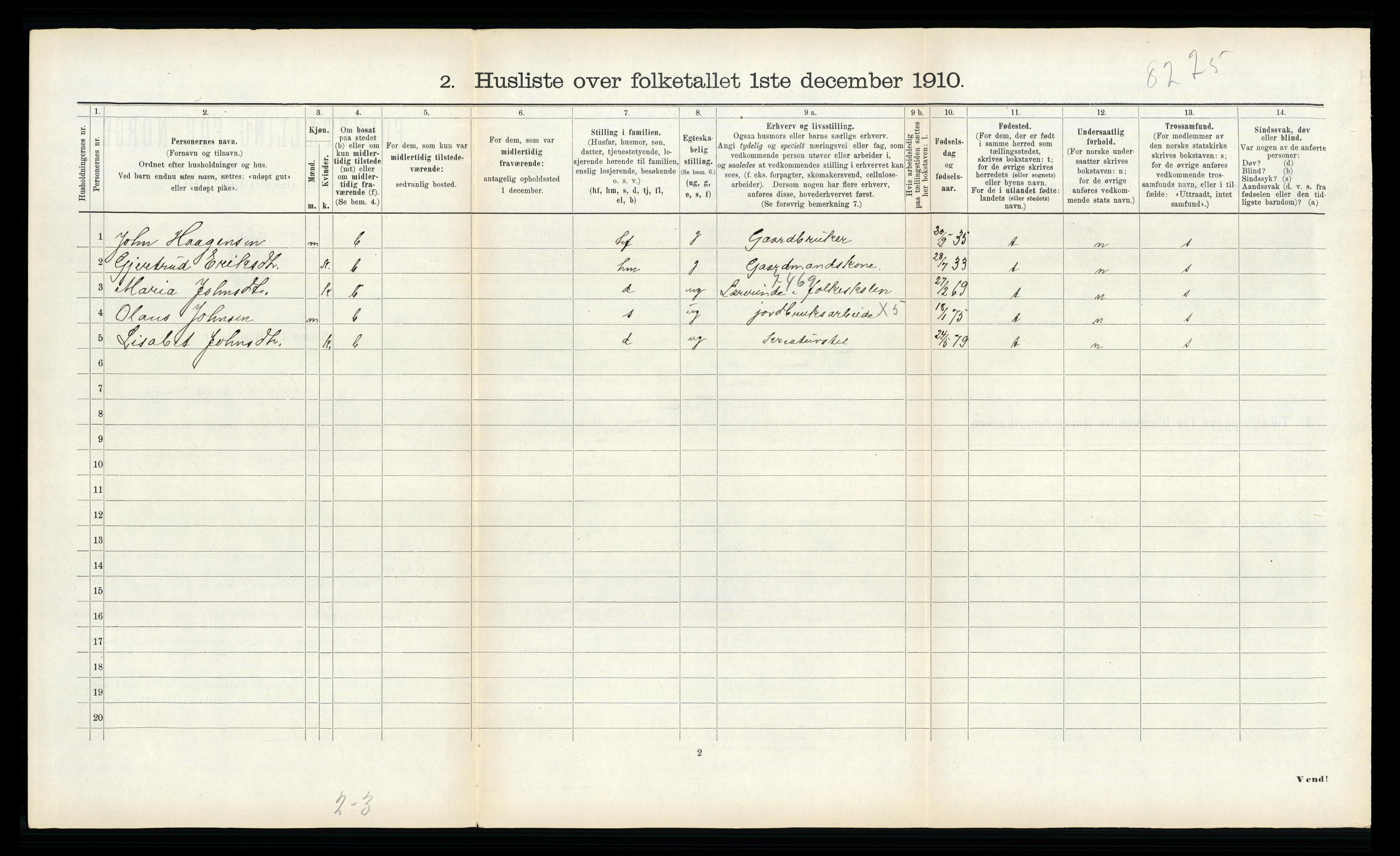 RA, 1910 census for Oppdal, 1910, p. 646