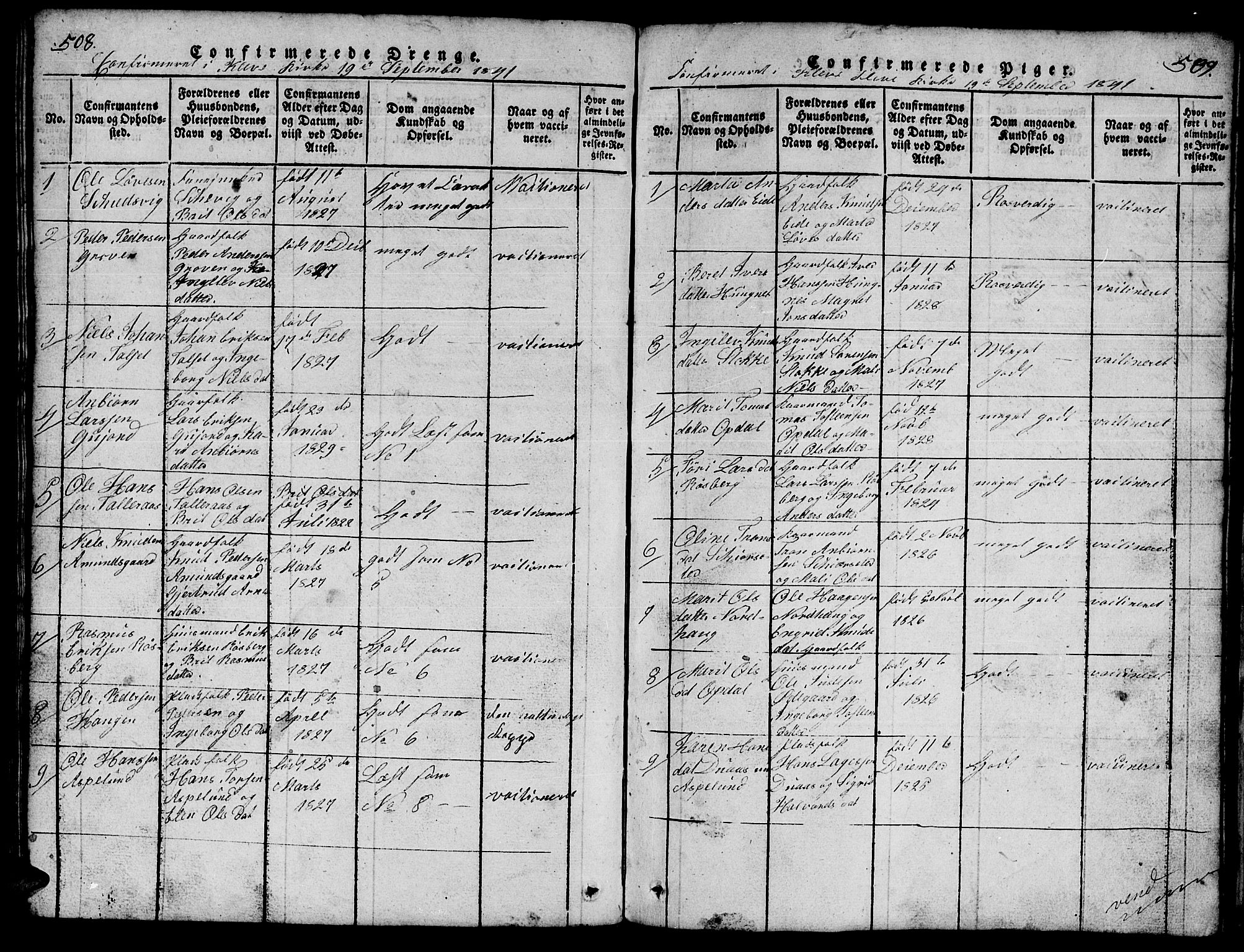 Ministerialprotokoller, klokkerbøker og fødselsregistre - Møre og Romsdal, AV/SAT-A-1454/557/L0683: Parish register (copy) no. 557C01, 1818-1862, p. 508-509