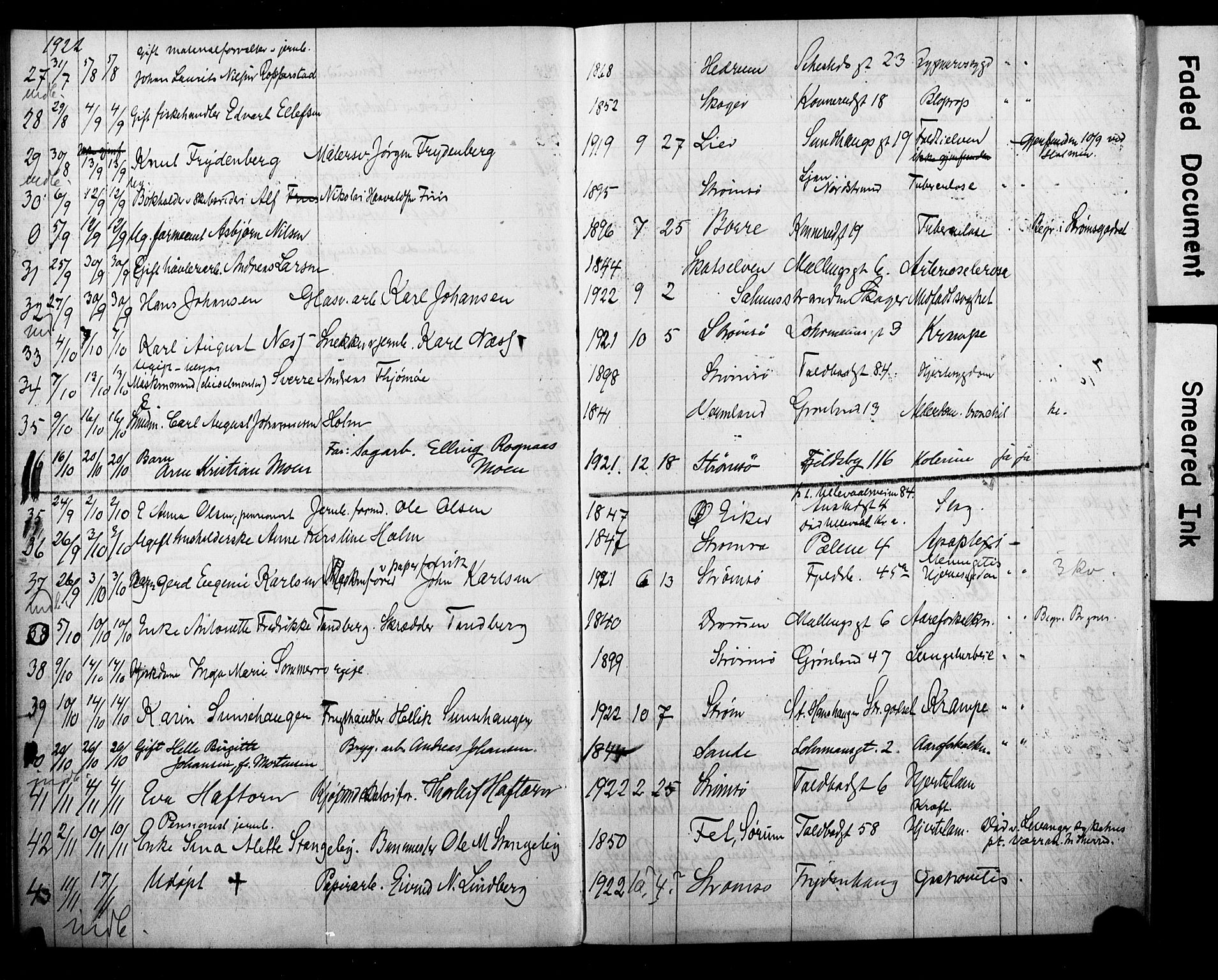 Strømsø kirkebøker, AV/SAKO-A-246/Y/Ya/L0008: Parish register draft no. I 8, 1916-1931