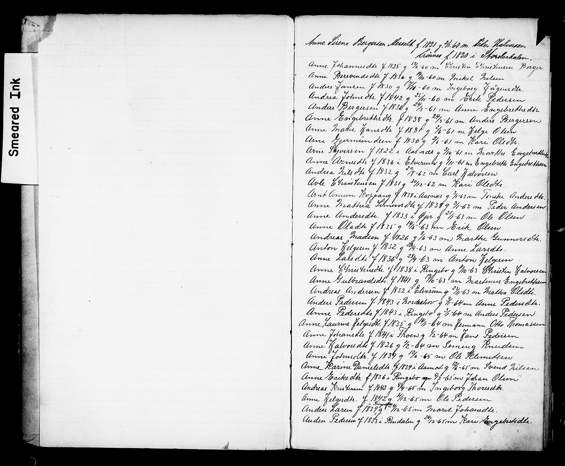 Stor-Elvdal prestekontor, SAH/PREST-052/I/Ie: Banns register no. 1, 1860-1900