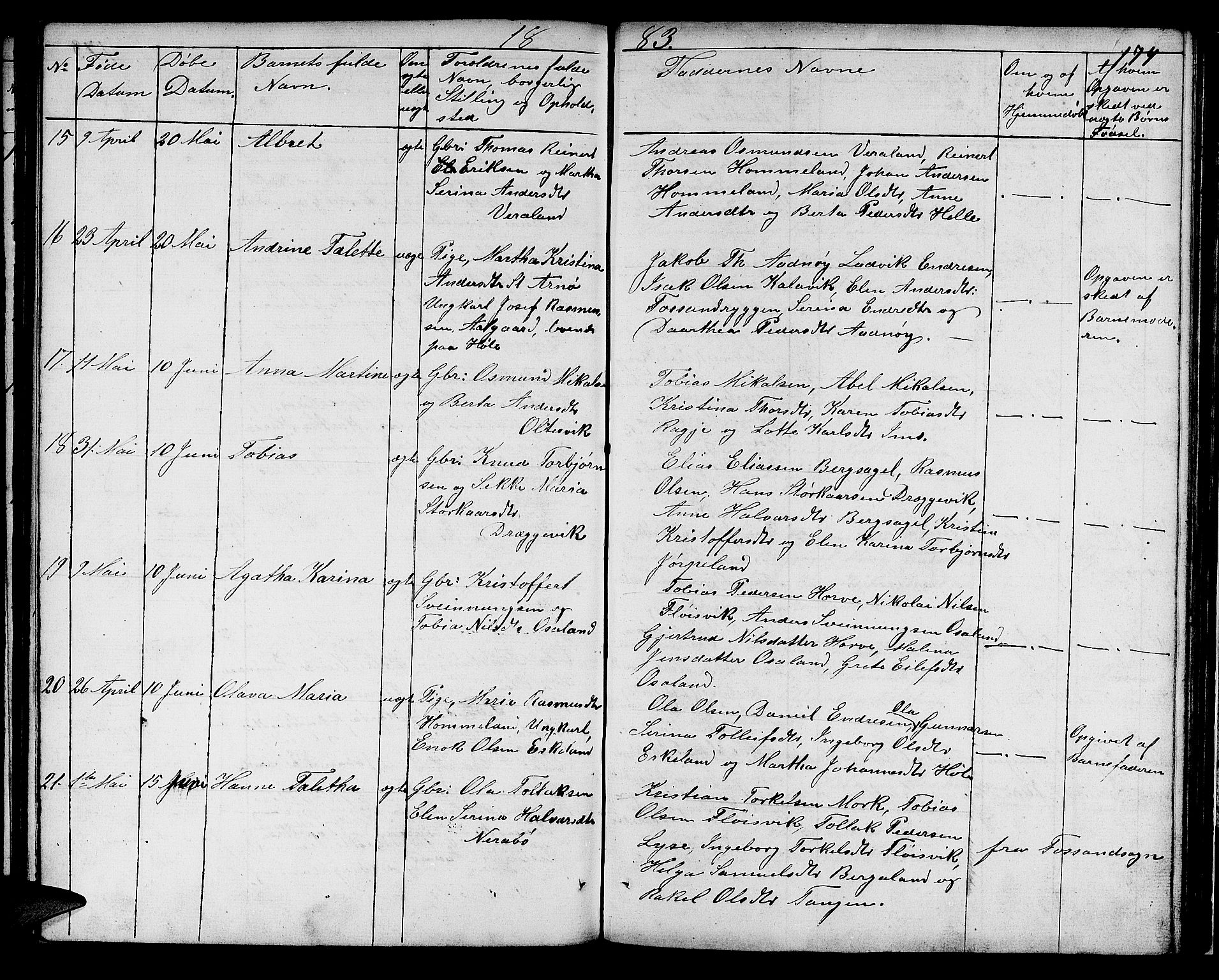 Høgsfjord sokneprestkontor, SAST/A-101624/H/Ha/Hab/L0001: Parish register (copy) no. B 1, 1855-1885, p. 174