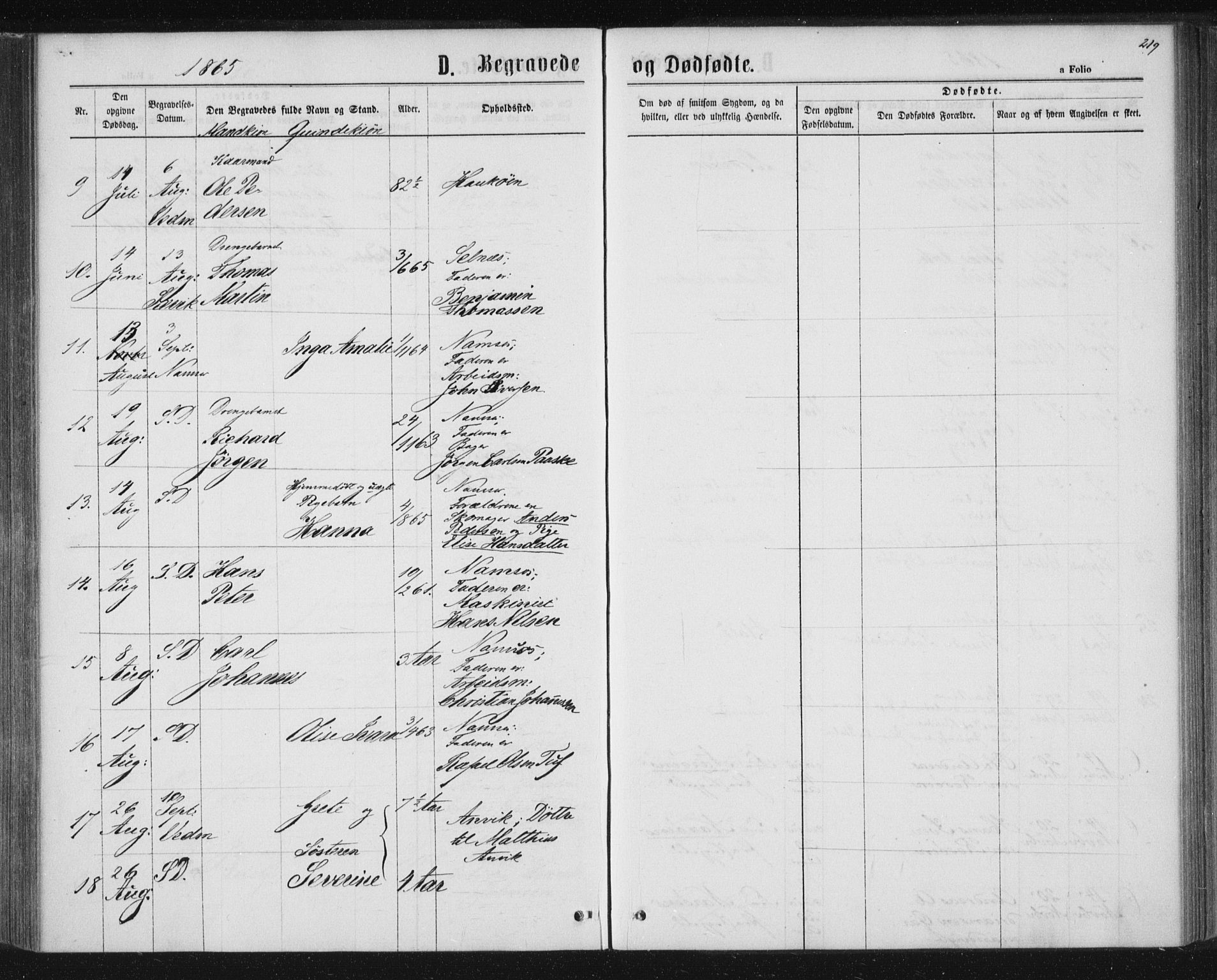Ministerialprotokoller, klokkerbøker og fødselsregistre - Nord-Trøndelag, SAT/A-1458/768/L0570: Parish register (official) no. 768A05, 1865-1874, p. 219
