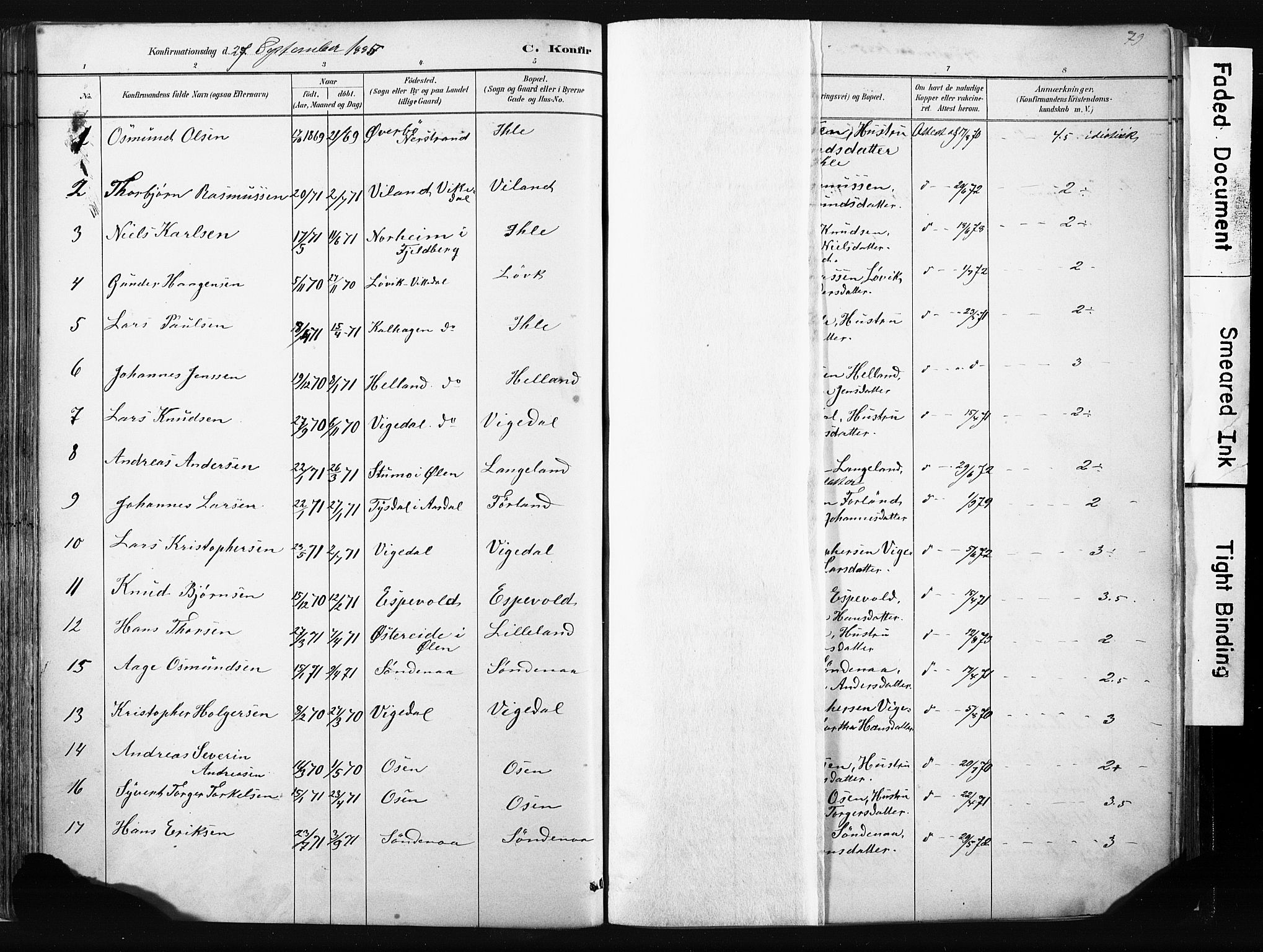 Vikedal sokneprestkontor, SAST/A-101840/01/IV: Parish register (official) no. A 10, 1884-1907, p. 79
