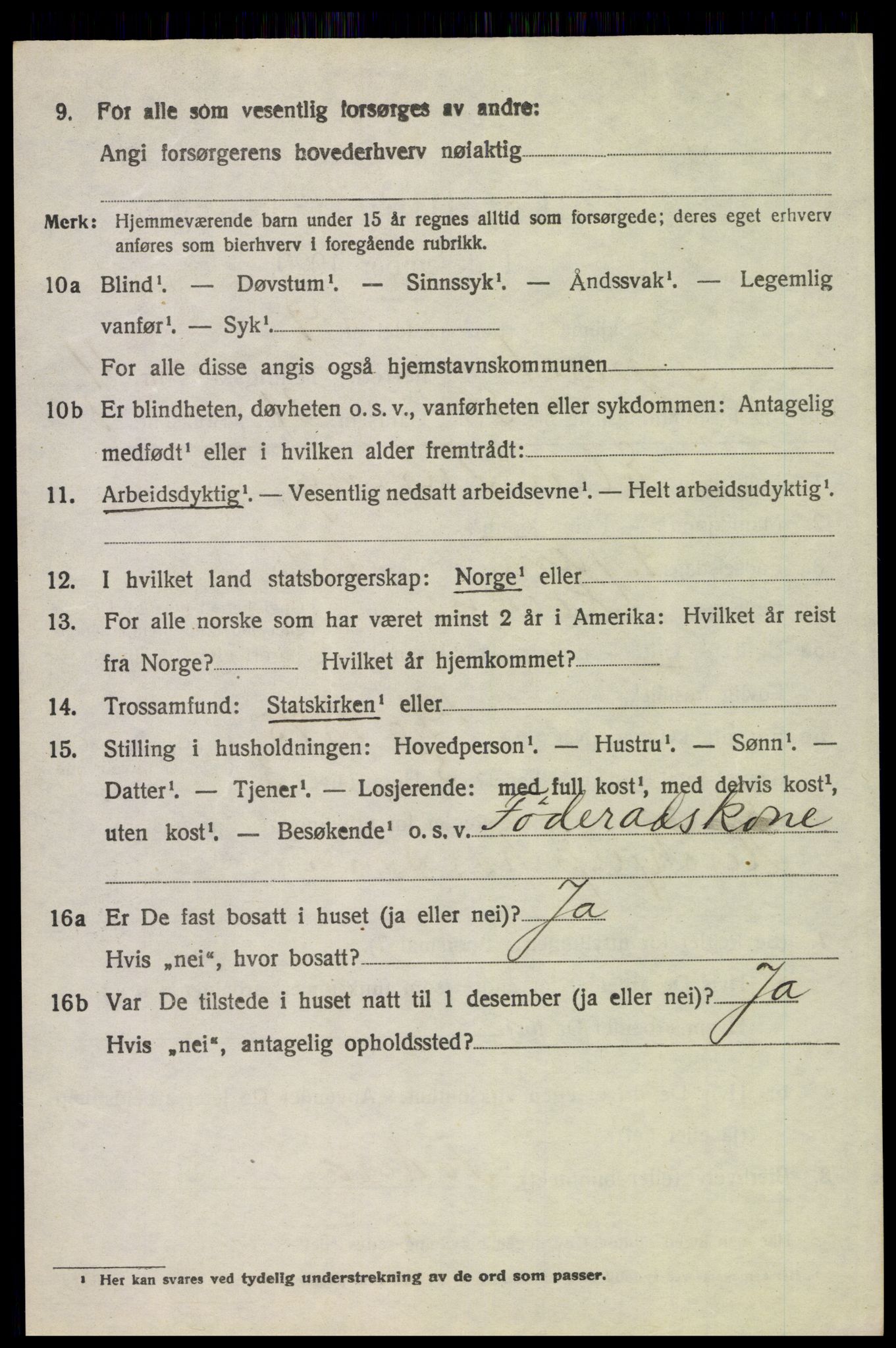 SAH, 1920 census for Tynset, 1920, p. 3949