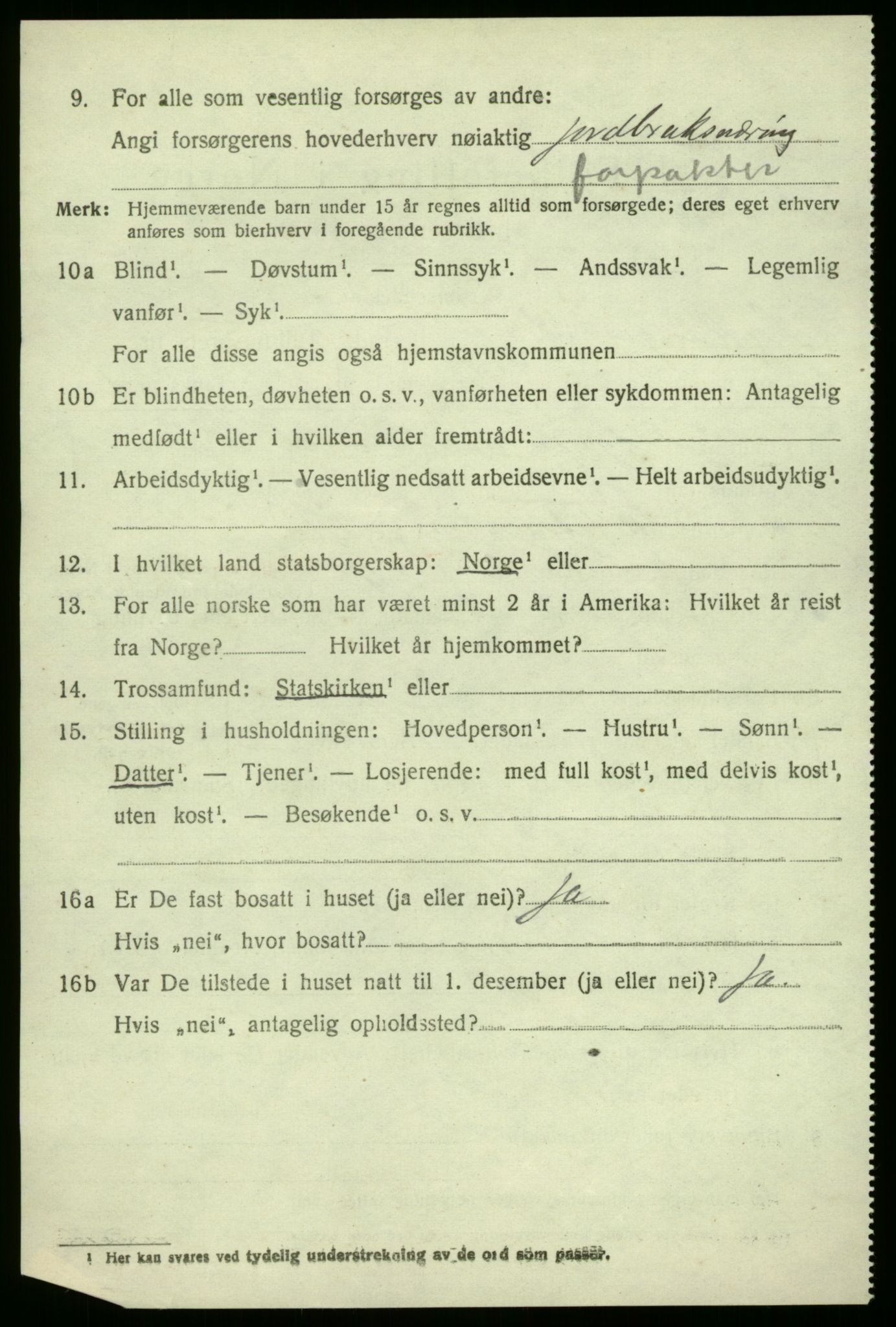 SAB, 1920 census for Leikanger, 1920, p. 3799