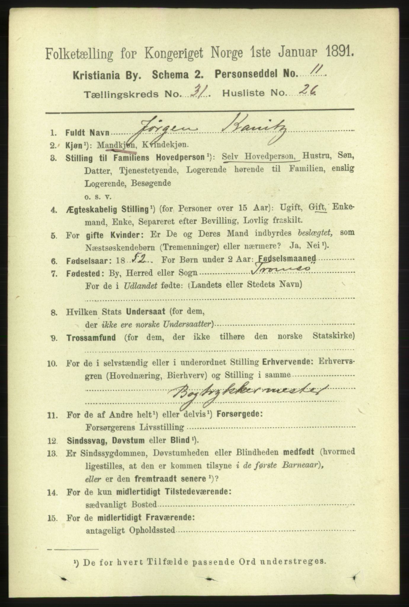 RA, 1891 census for 0301 Kristiania, 1891, p. 16752