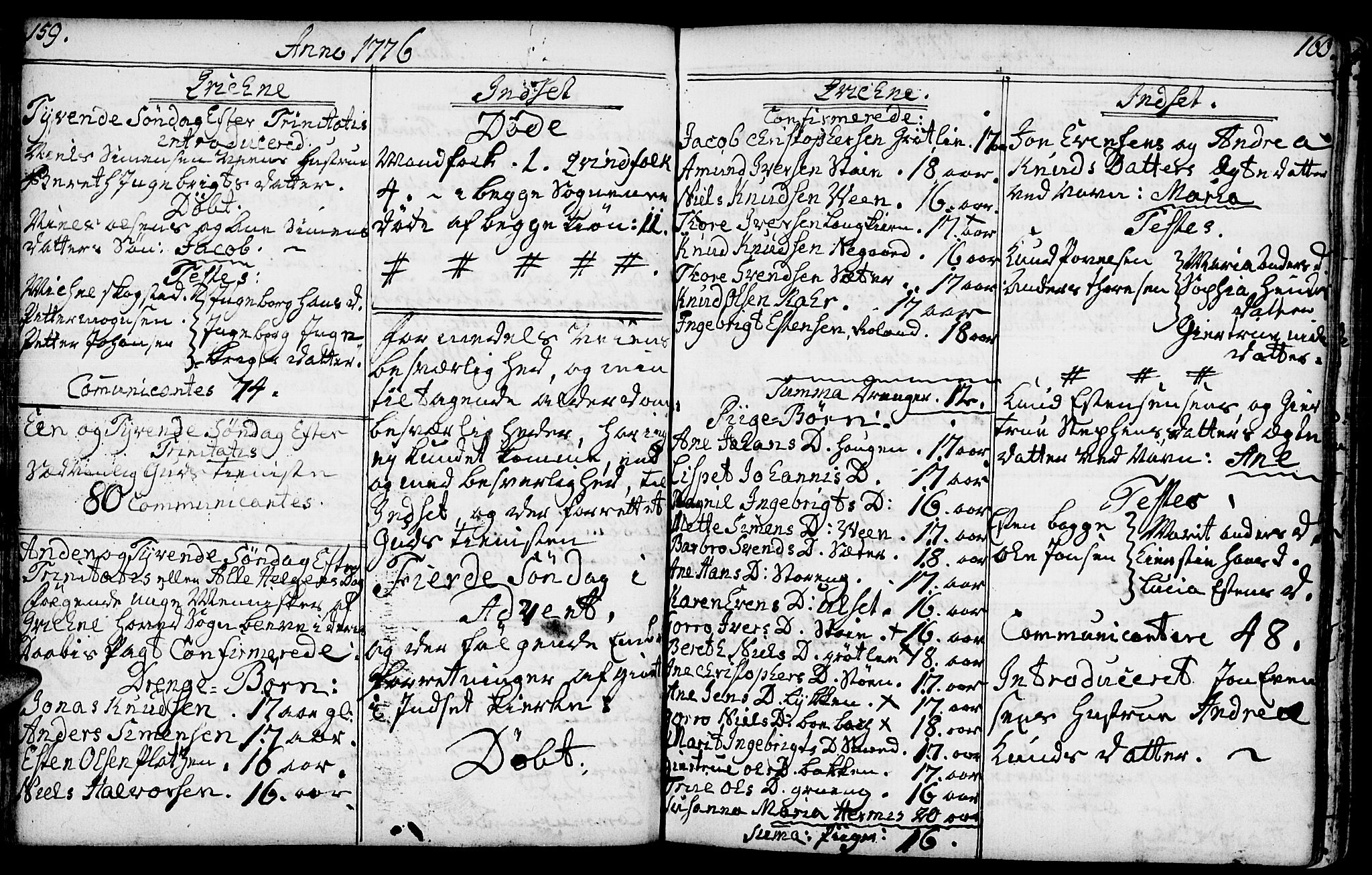 Kvikne prestekontor, AV/SAH-PREST-064/H/Ha/Haa/L0002: Parish register (official) no. 2, 1764-1784, p. 159-160