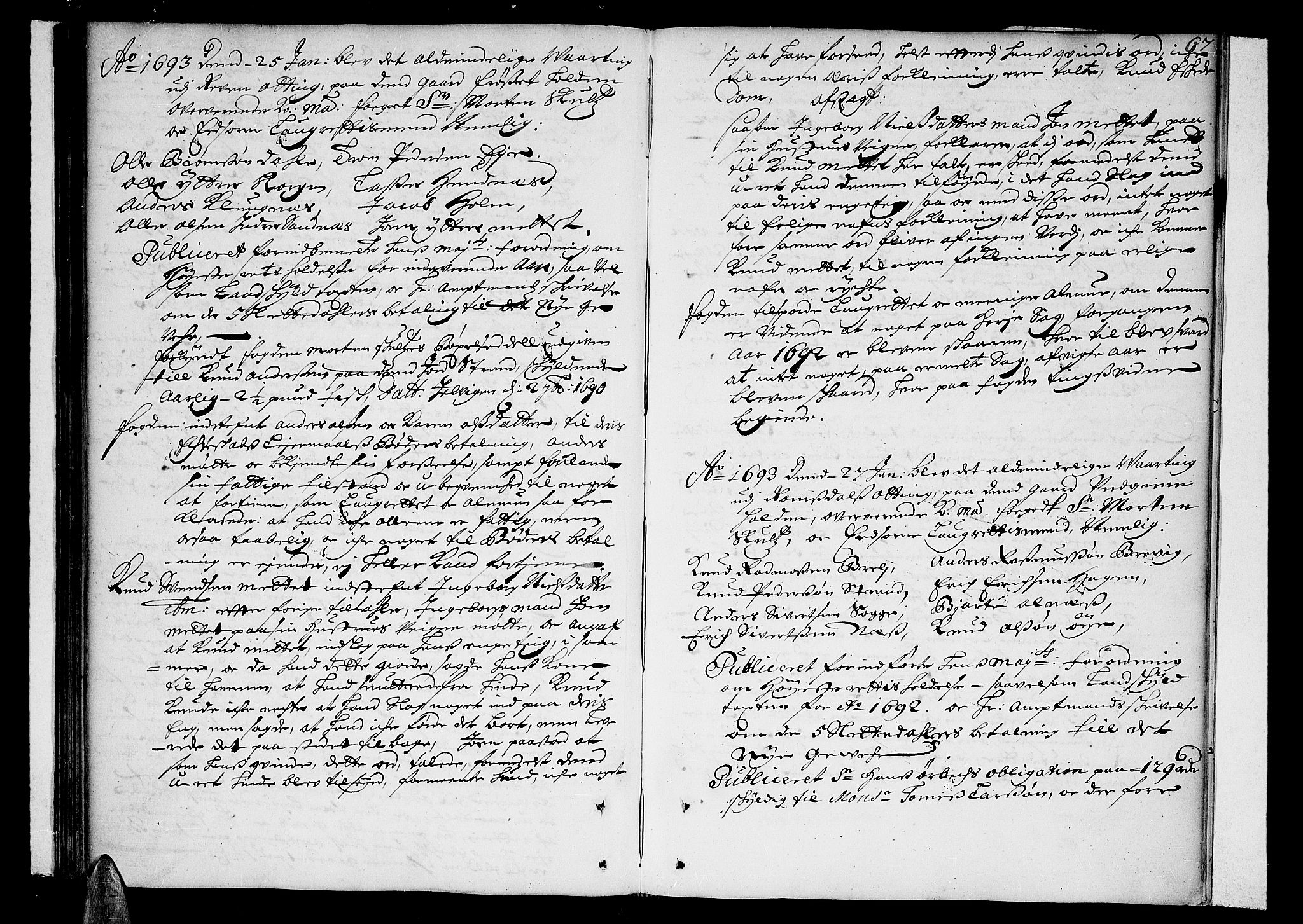 Romsdal sorenskriveri, SAT/A-4149/1/1/1A/L0002: Tingbok, 1690-1693, p. 66b-67a