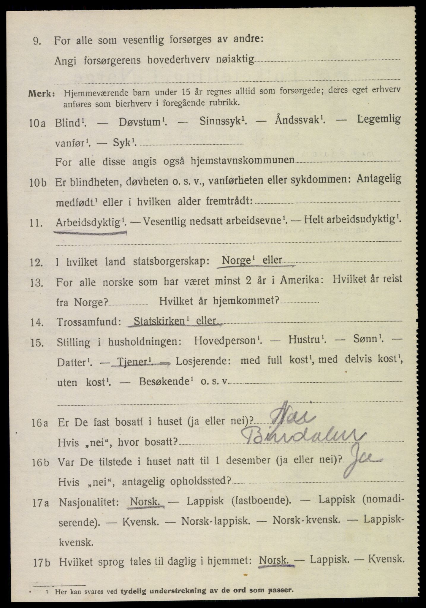 SAT, 1920 census for Kolvereid, 1920, p. 5088