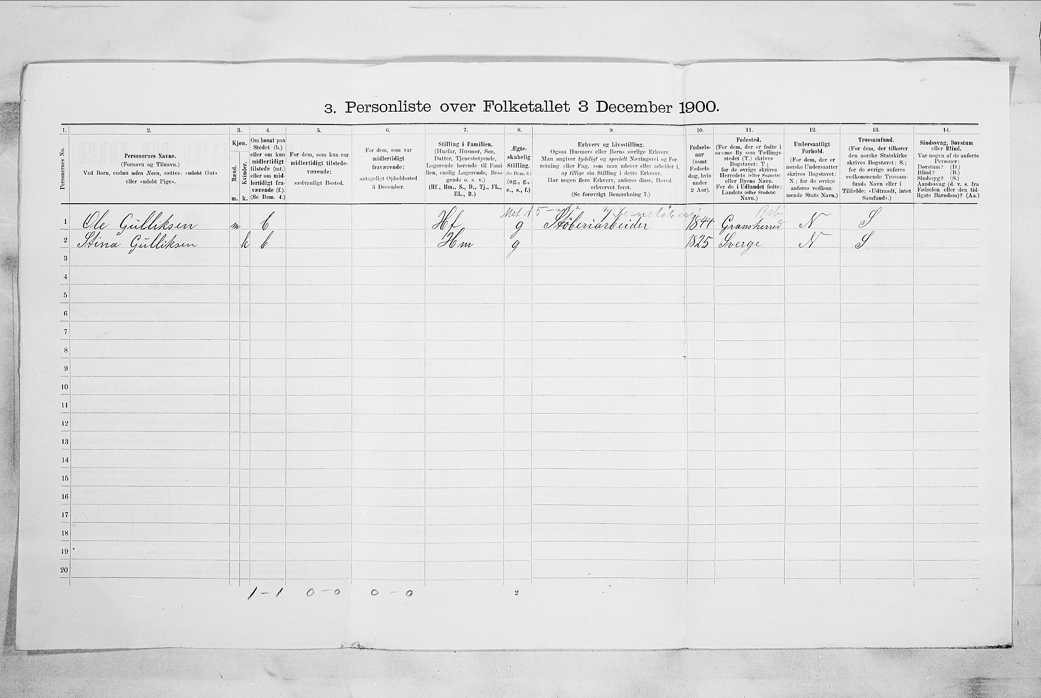 RA, 1900 census for Drammen, 1900, p. 14287