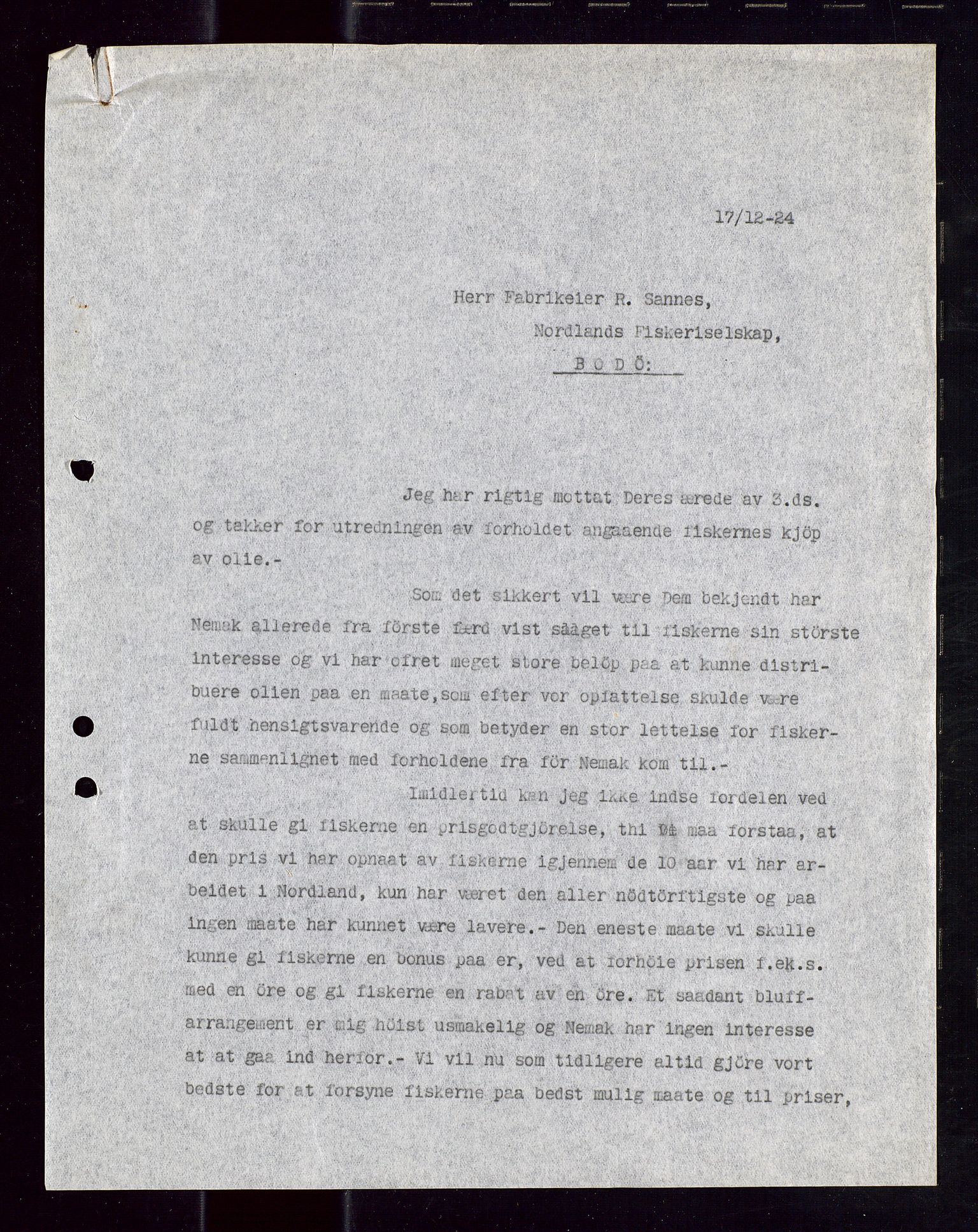 Pa 1521 - A/S Norske Shell, AV/SAST-A-101915/E/Ea/Eaa/L0013: Sjefskorrespondanse, 1924, p. 142