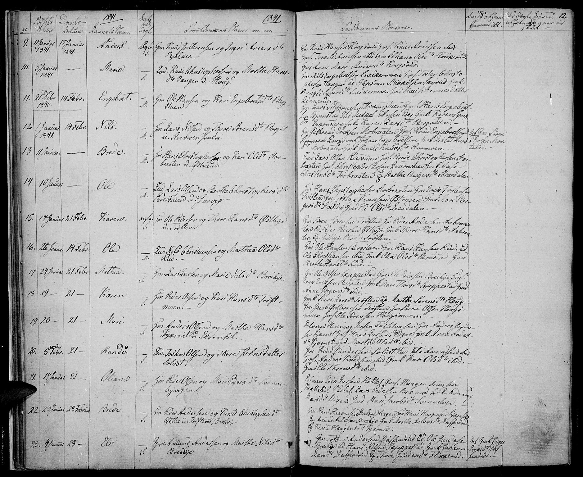 Nord-Odal prestekontor, AV/SAH-PREST-032/H/Ha/Haa/L0002: Parish register (official) no. 2, 1839-1850, p. 12