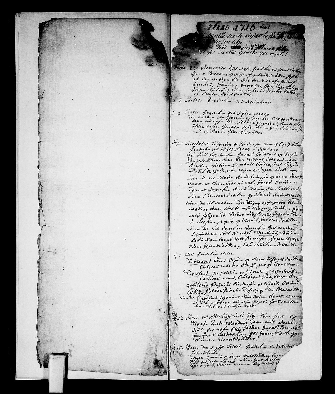 Norderhov kirkebøker, AV/SAKO-A-237/F/Fa/L0002a: Parish register (official) no. 2A, 1716-1725, p. 0-1