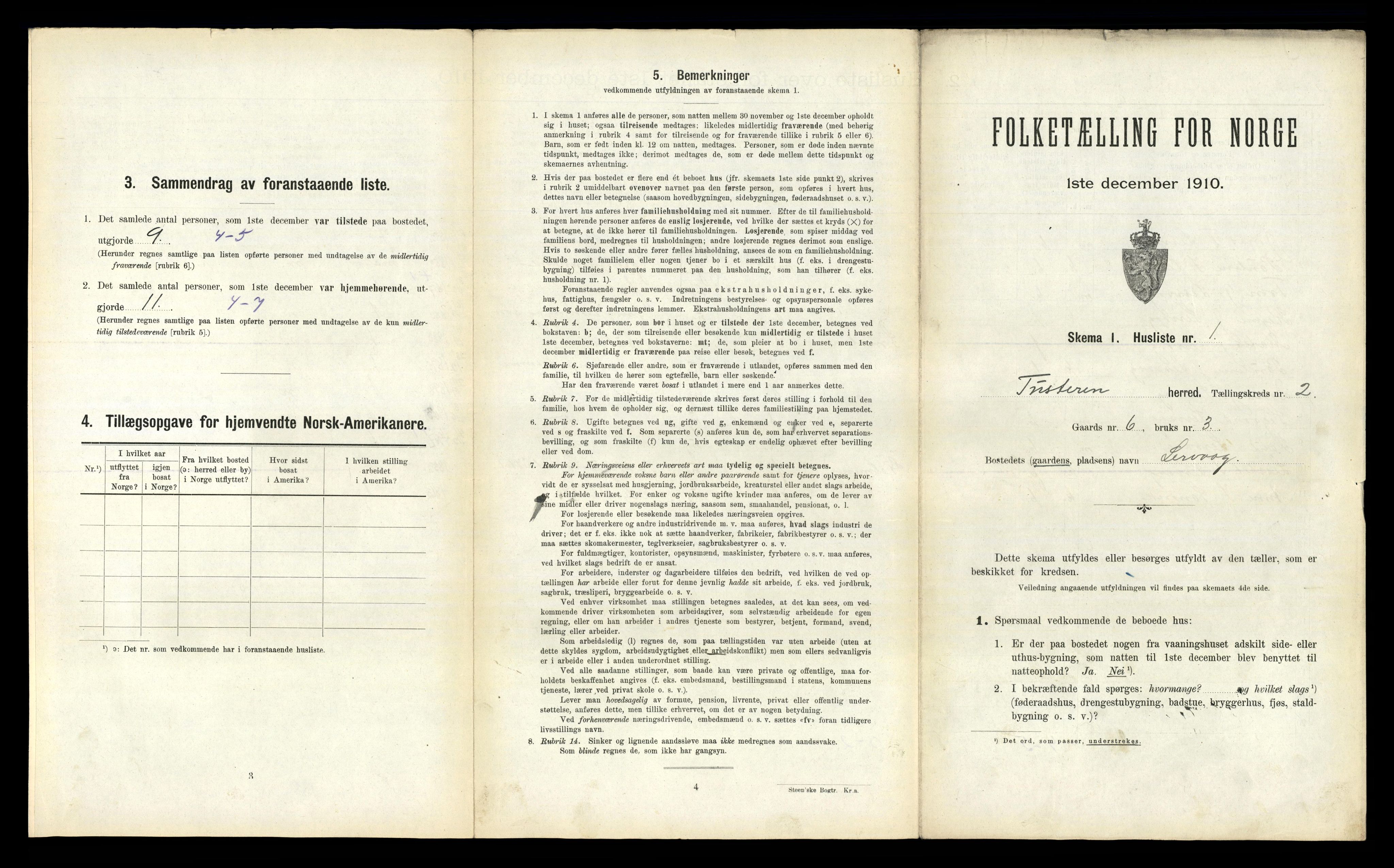 RA, 1910 census for Tustna, 1910, p. 88