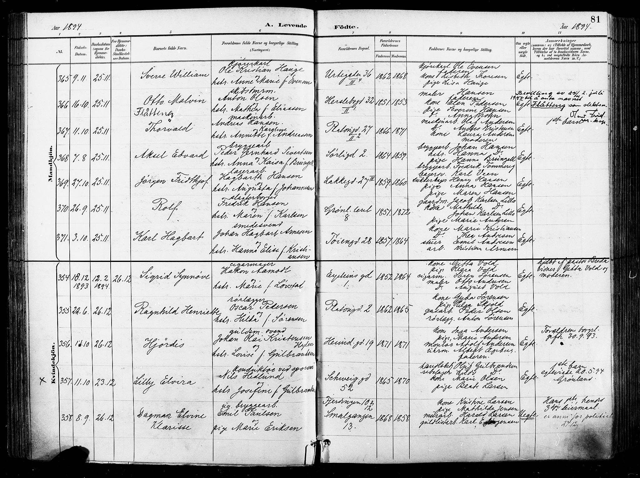 Grønland prestekontor Kirkebøker, AV/SAO-A-10848/F/Fa/L0012: Parish register (official) no. 12, 1893-1900, p. 81