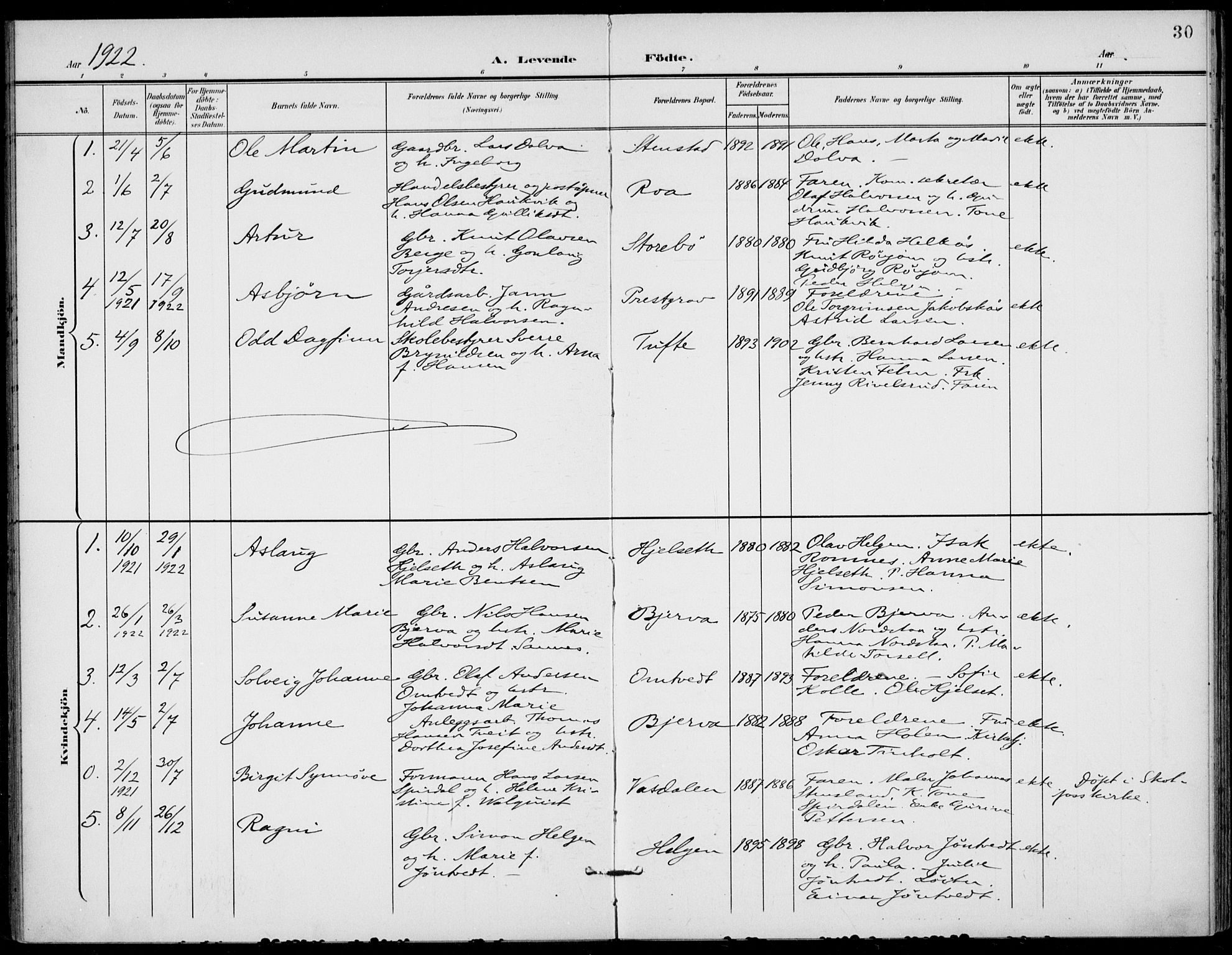 Holla kirkebøker, SAKO/A-272/F/Fa/L0011: Parish register (official) no. 11, 1897-1928, p. 30