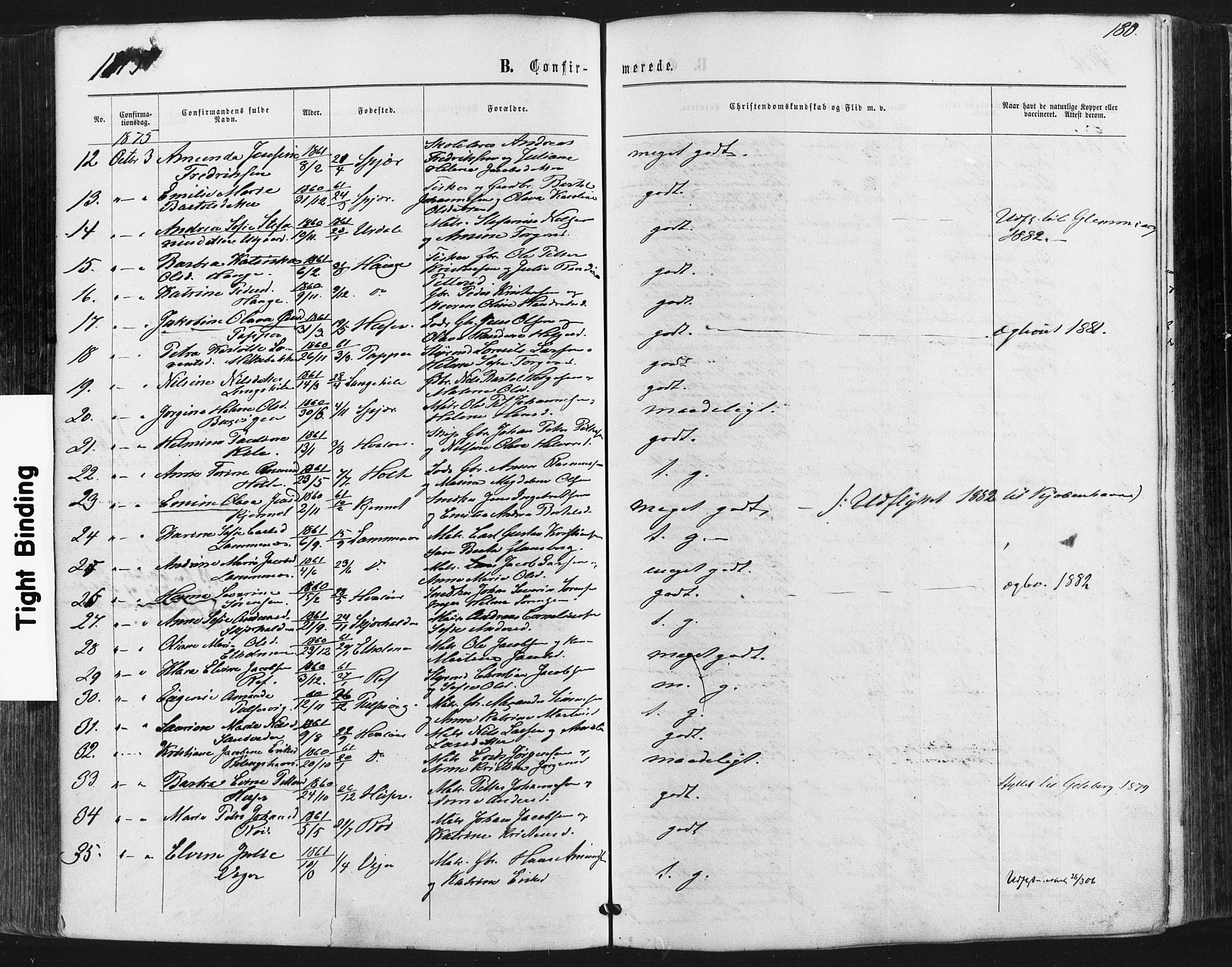 Hvaler prestekontor Kirkebøker, AV/SAO-A-2001/F/Fa/L0007: Parish register (official) no. I 7, 1864-1878, p. 180