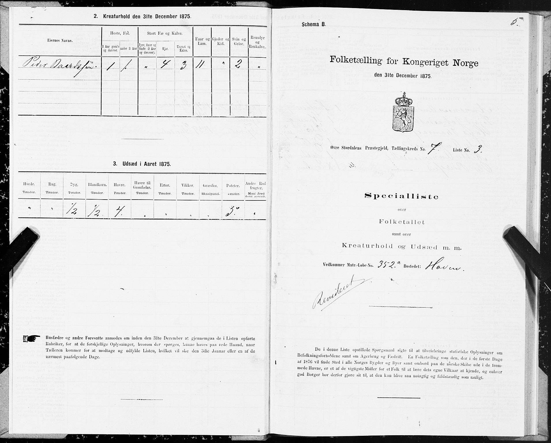 SAT, 1875 census for 1711P Øvre Stjørdal, 1875, p. 4005