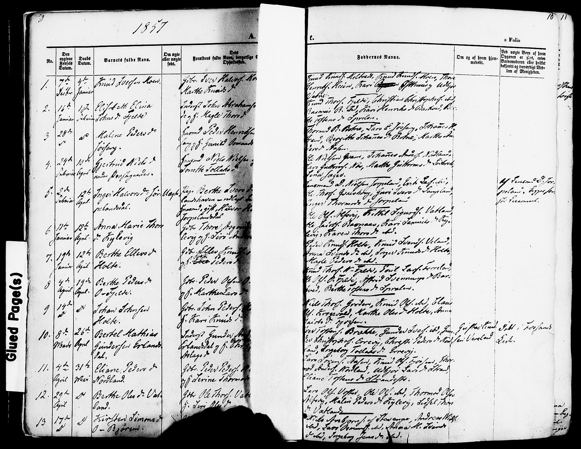 Strand sokneprestkontor, AV/SAST-A-101828/H/Ha/Haa/L0007: Parish register (official) no. A 7, 1855-1881, p. 10