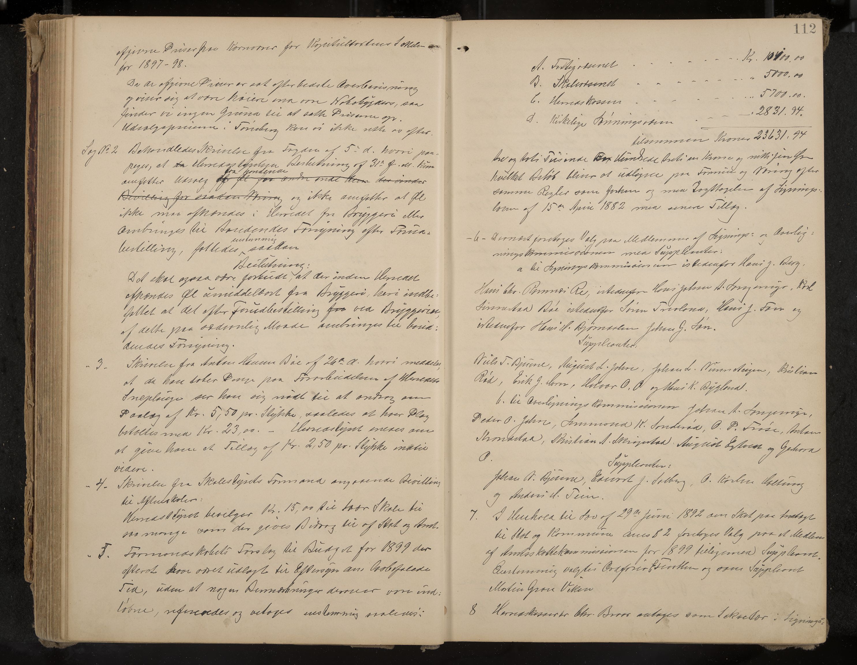 Ramnes formannskap og sentraladministrasjon, IKAK/0718021/A/Aa/L0004: Møtebok, 1892-1907, p. 112
