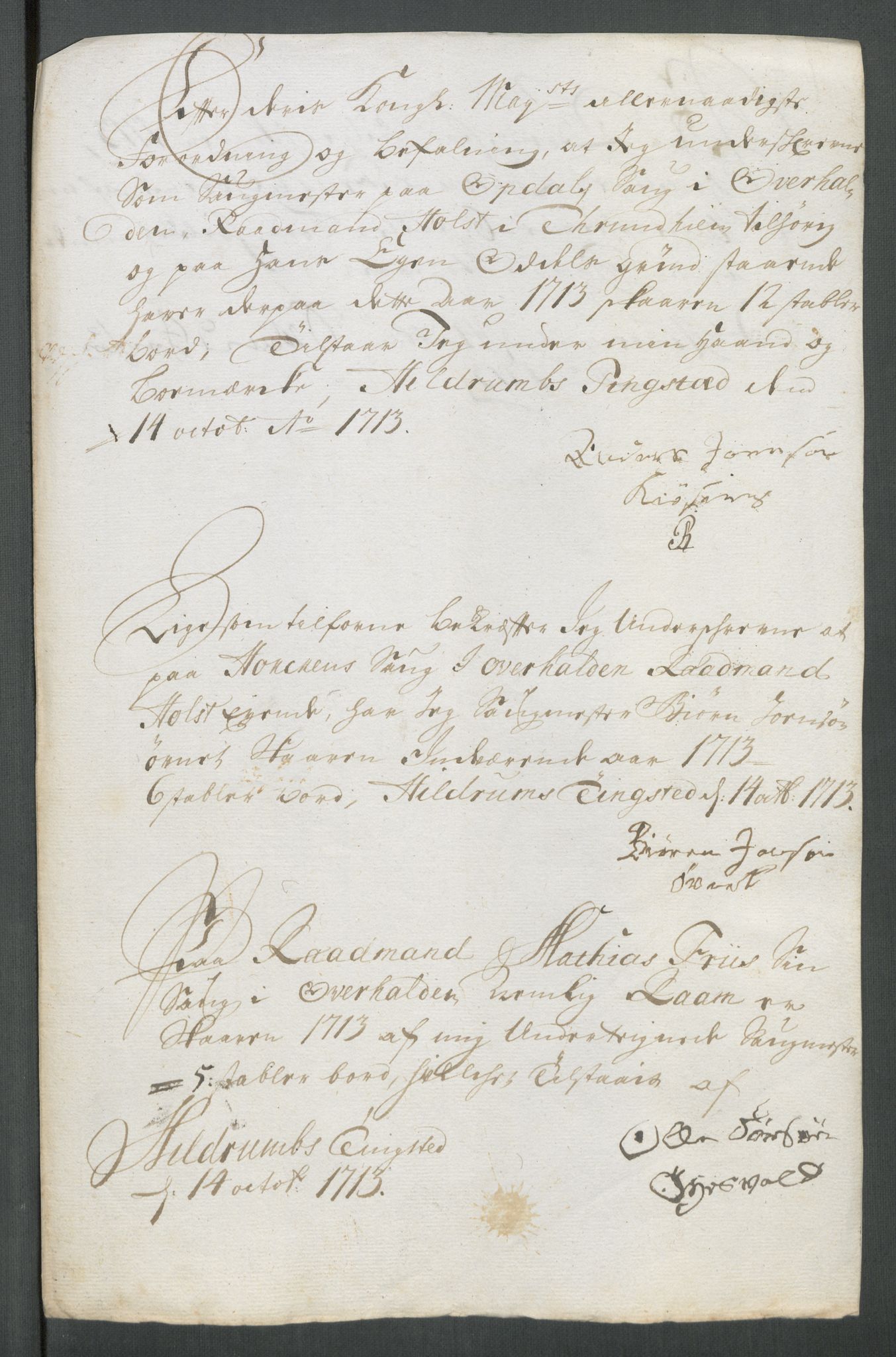 Rentekammeret inntil 1814, Reviderte regnskaper, Fogderegnskap, RA/EA-4092/R64/L4434: Fogderegnskap Namdal, 1713, p. 122