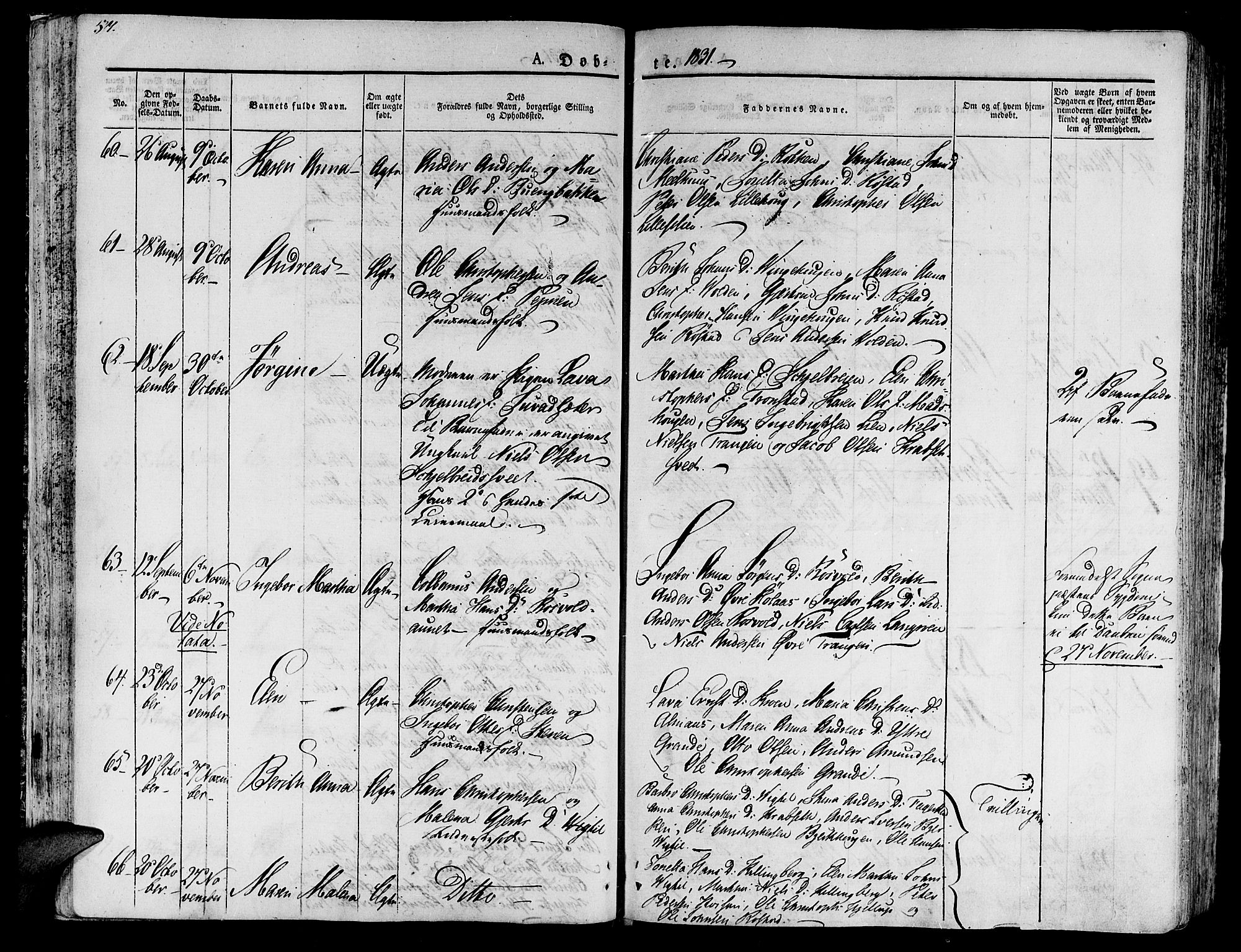 Ministerialprotokoller, klokkerbøker og fødselsregistre - Nord-Trøndelag, SAT/A-1458/701/L0006: Parish register (official) no. 701A06, 1825-1841, p. 57