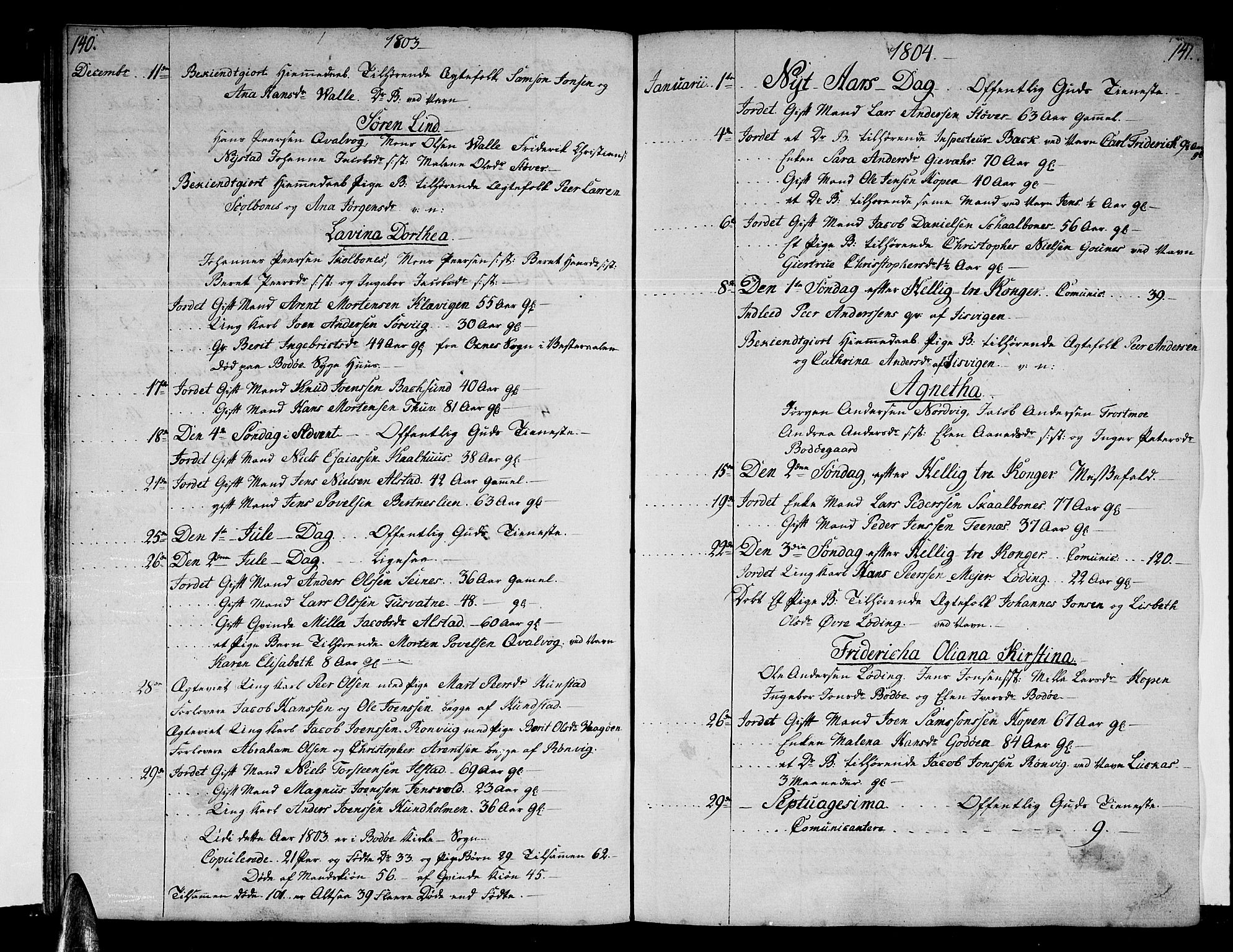 Ministerialprotokoller, klokkerbøker og fødselsregistre - Nordland, SAT/A-1459/801/L0004: Parish register (official) no. 801A04, 1796-1817, p. 140-141