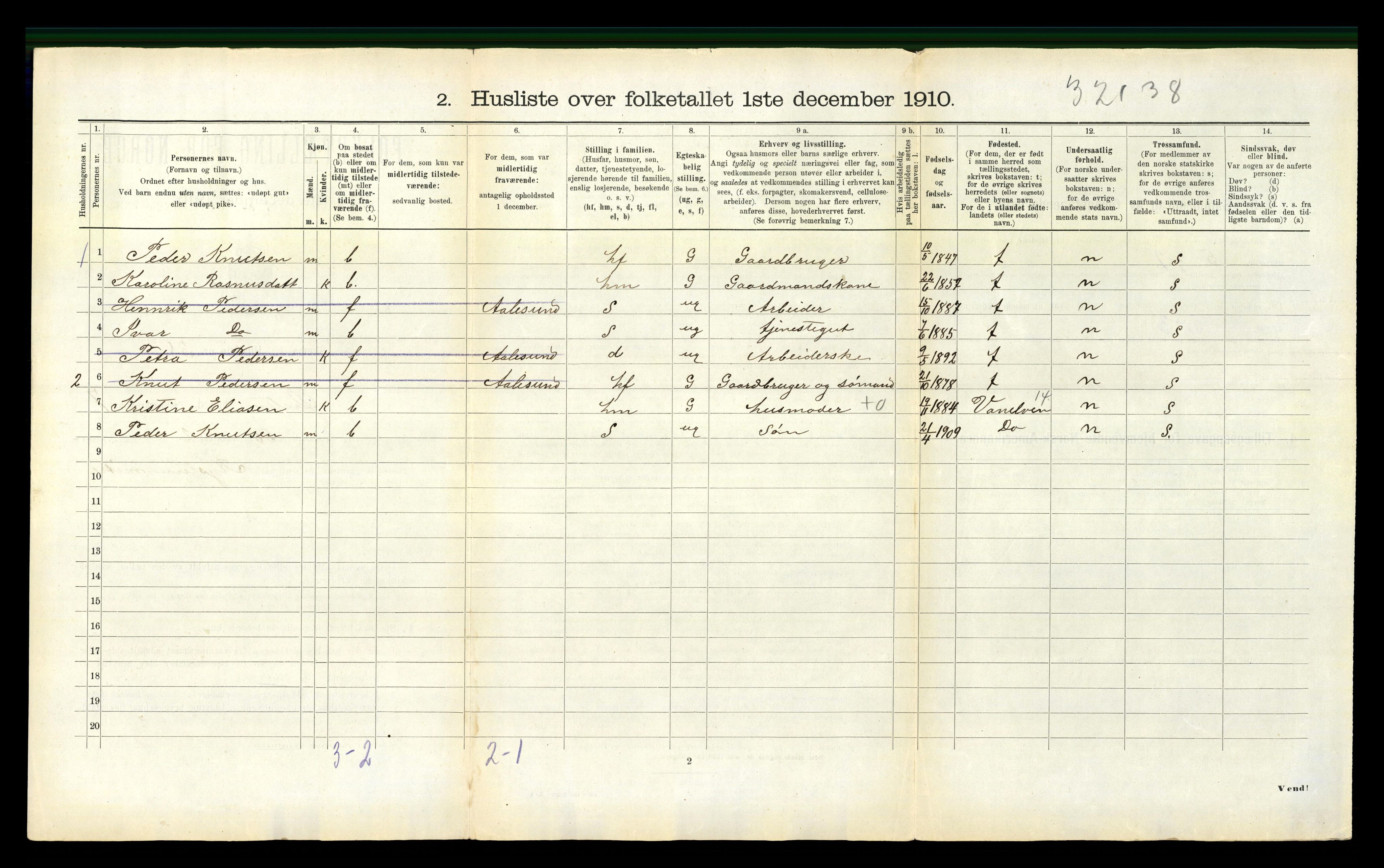 RA, 1910 census for Ørsta, 1910, p. 823