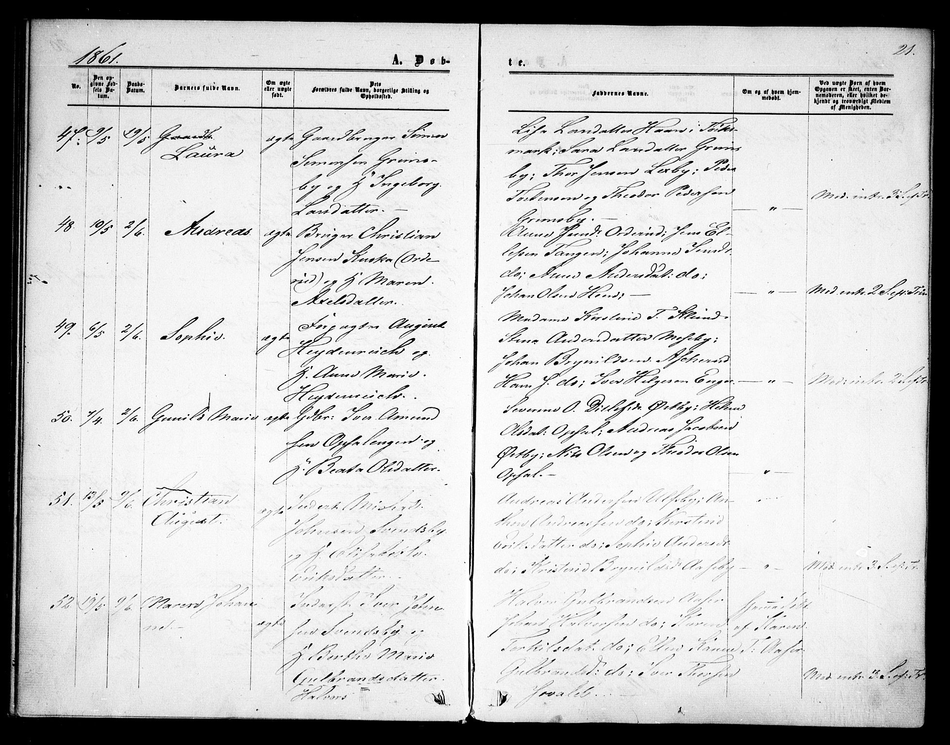Rødenes prestekontor Kirkebøker, AV/SAO-A-2005/F/Fa/L0007: Parish register (official) no. I 7, 1860-1869, p. 21