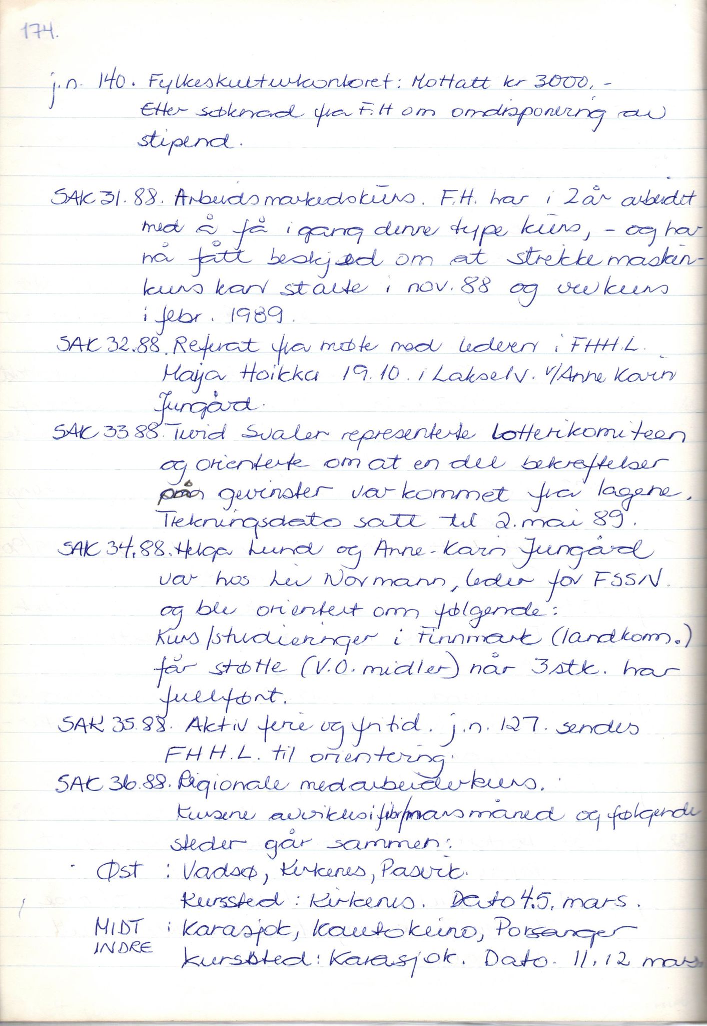 Finnmark Husflidslag, FMFB/A-1134/A/L0003: Møtebok, 1983-1994, p. 244