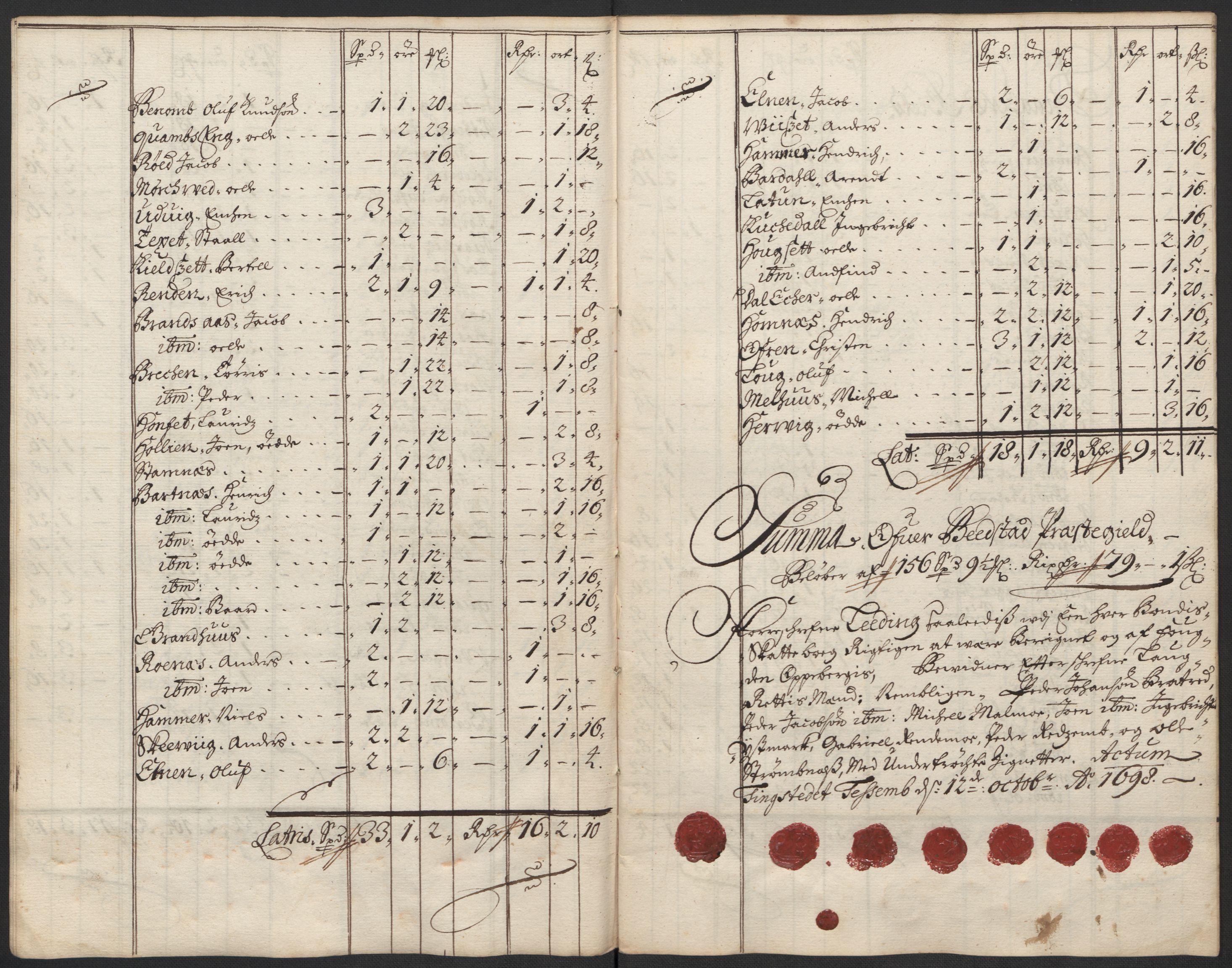 Rentekammeret inntil 1814, Reviderte regnskaper, Fogderegnskap, AV/RA-EA-4092/R63/L4310: Fogderegnskap Inderøy, 1698-1699, p. 106