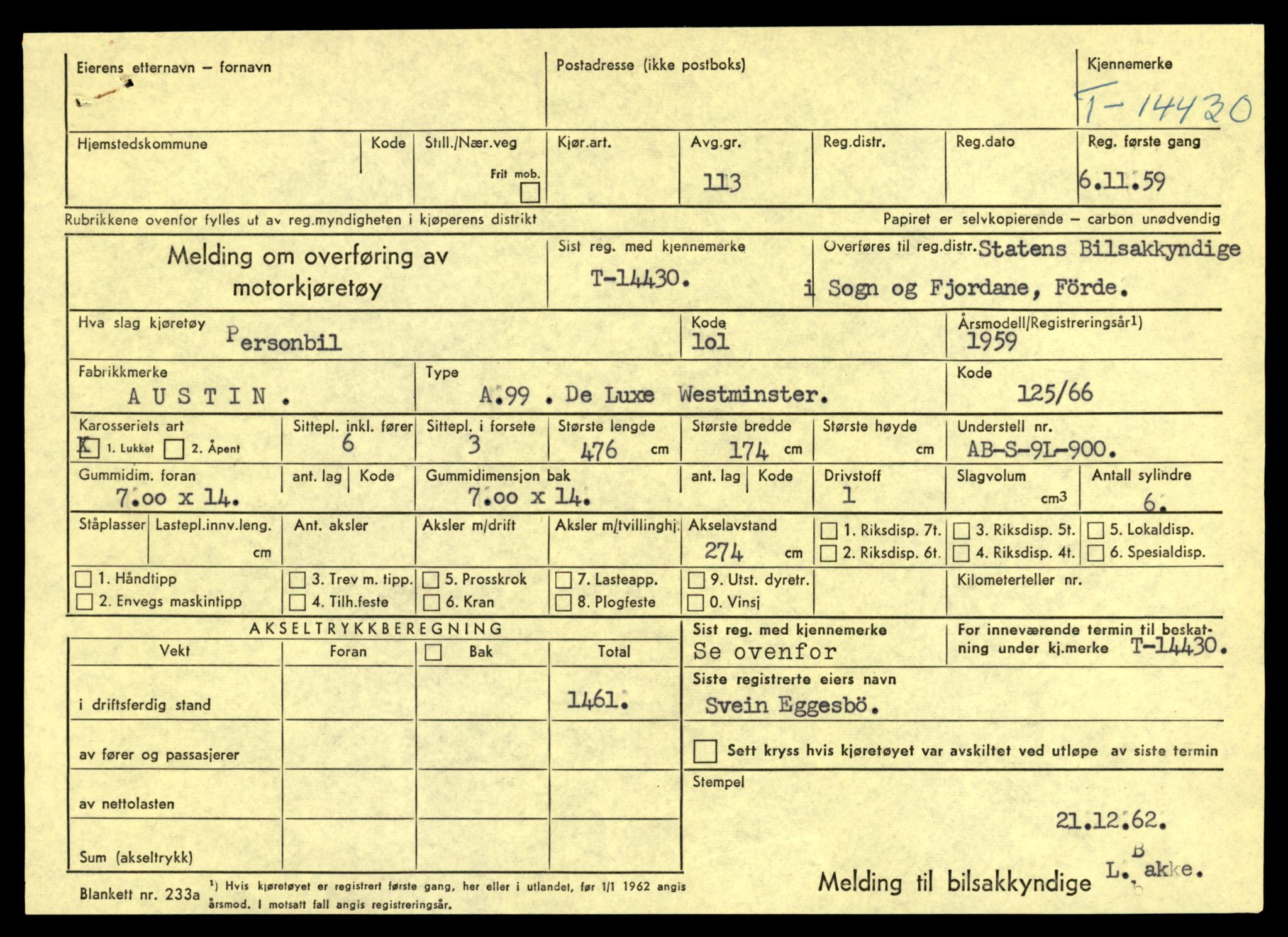 Møre og Romsdal vegkontor - Ålesund trafikkstasjon, AV/SAT-A-4099/F/Fe/L0045: Registreringskort for kjøretøy T 14320 - T 14444, 1927-1998, p. 2838