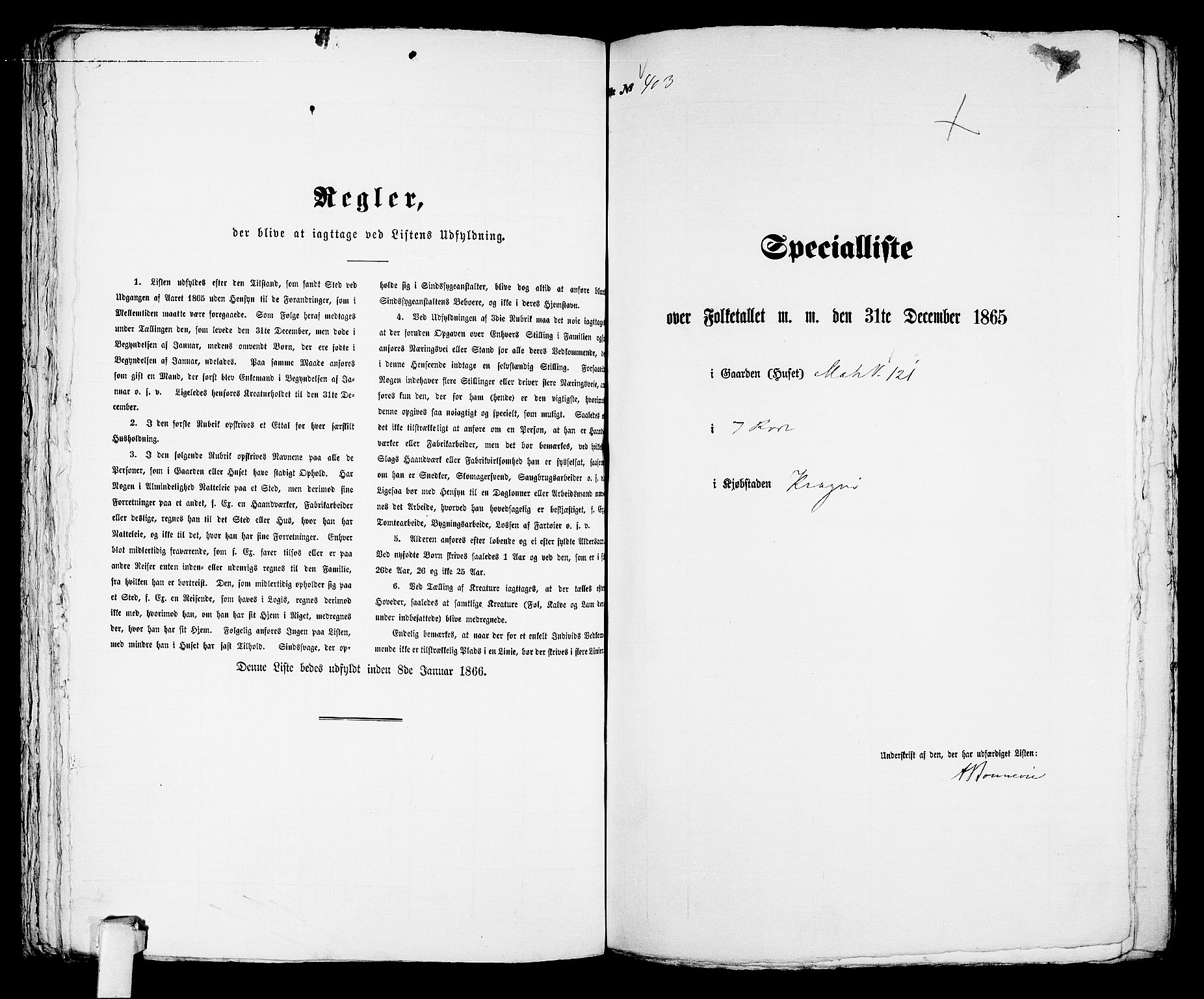 RA, 1865 census for Kragerø/Kragerø, 1865, p. 822