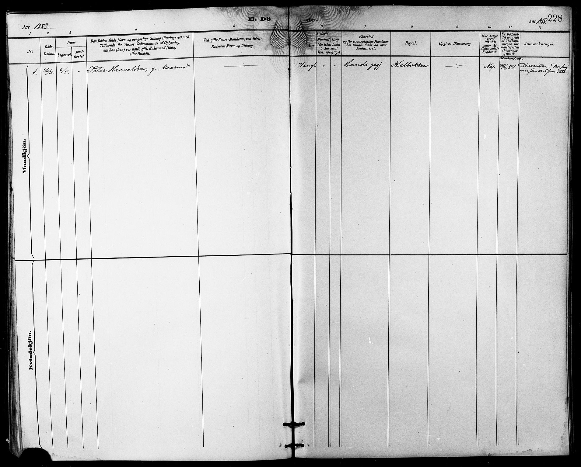 Målselv sokneprestembete, SATØ/S-1311/G/Ga/Gab/L0004klokker: Parish register (copy) no. 4, 1885-1901, p. 228