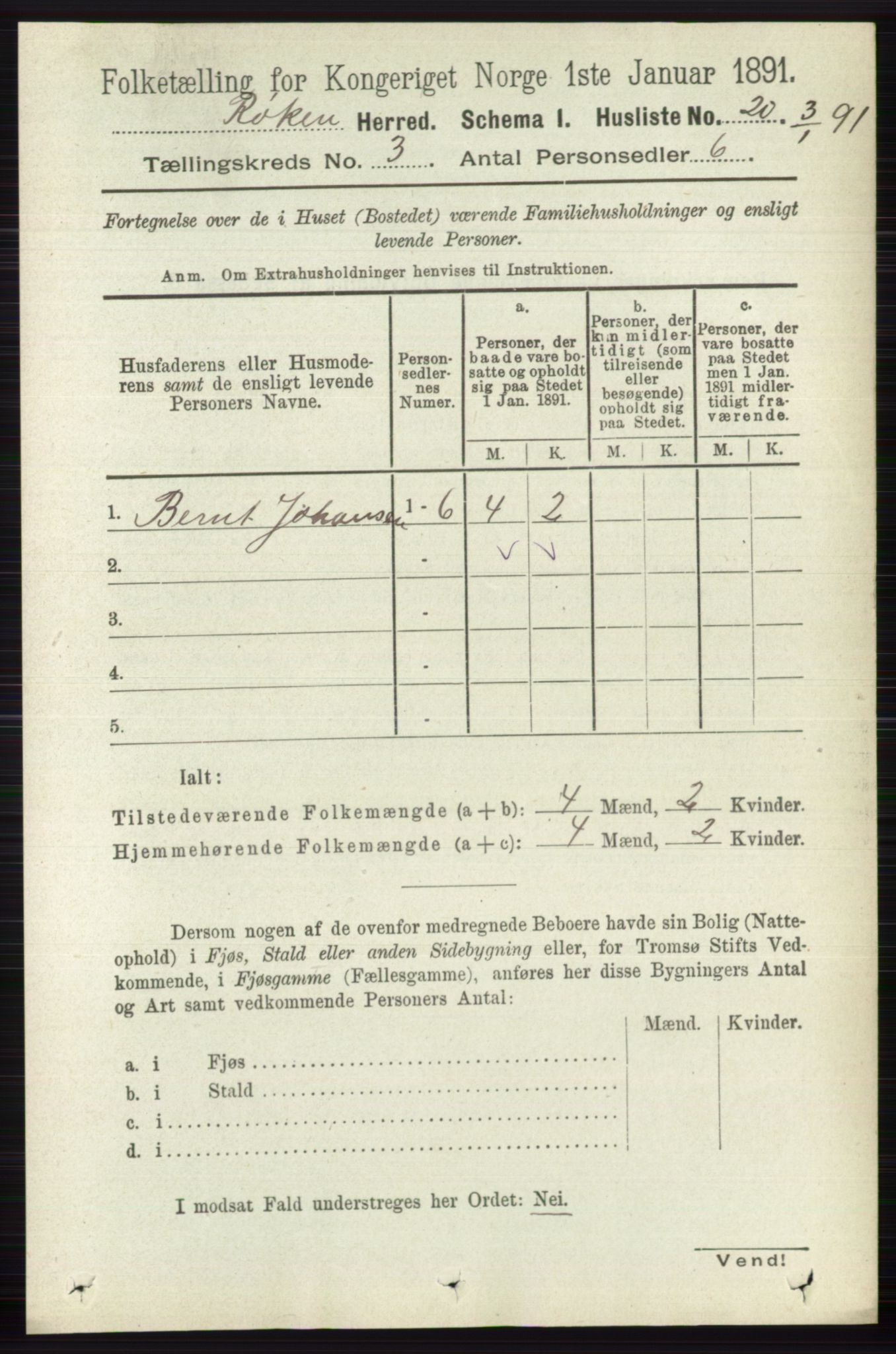 RA, 1891 census for 0627 Røyken, 1891, p. 1128