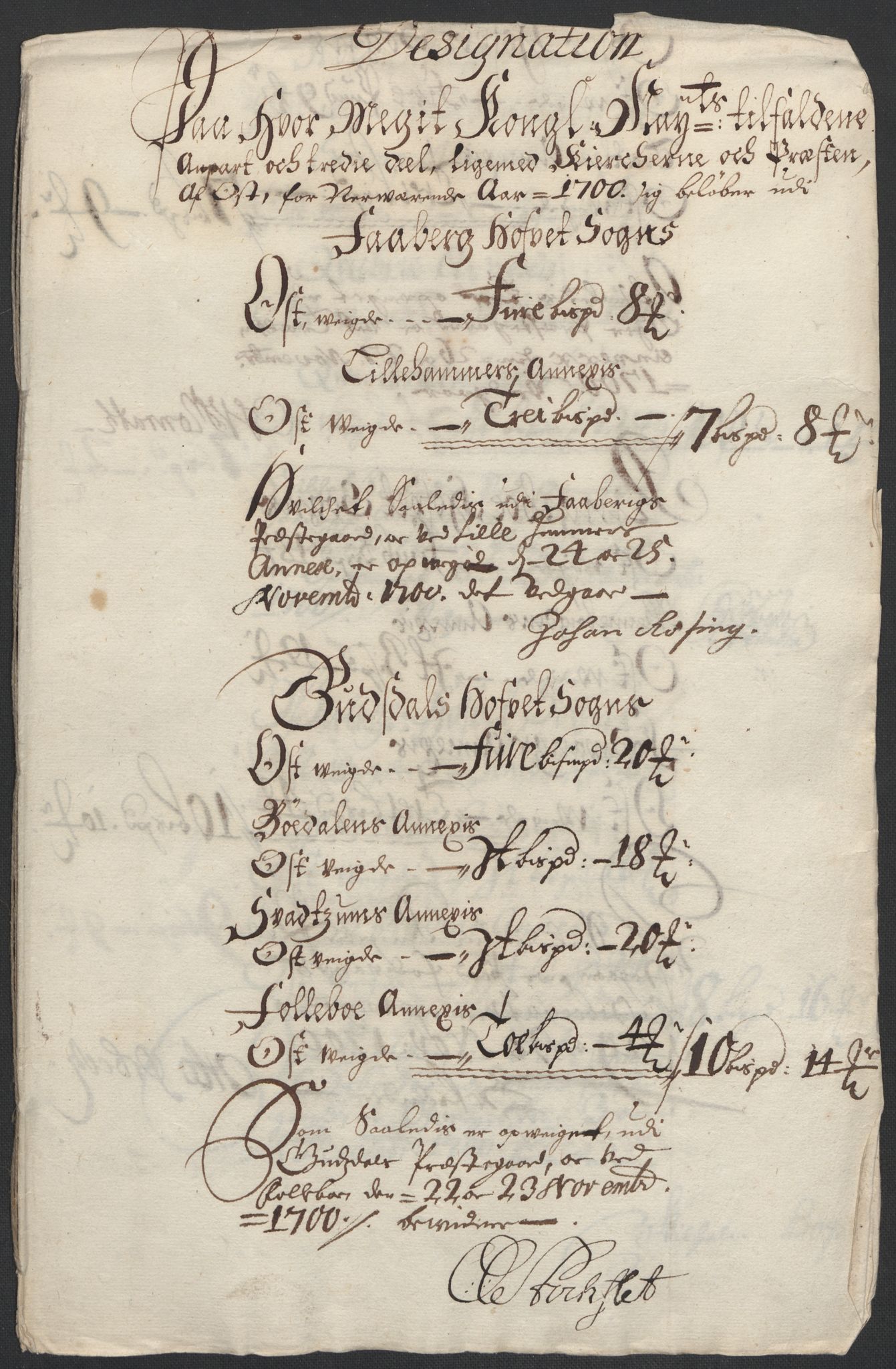 Rentekammeret inntil 1814, Reviderte regnskaper, Fogderegnskap, AV/RA-EA-4092/R17/L1173: Fogderegnskap Gudbrandsdal, 1700, p. 124