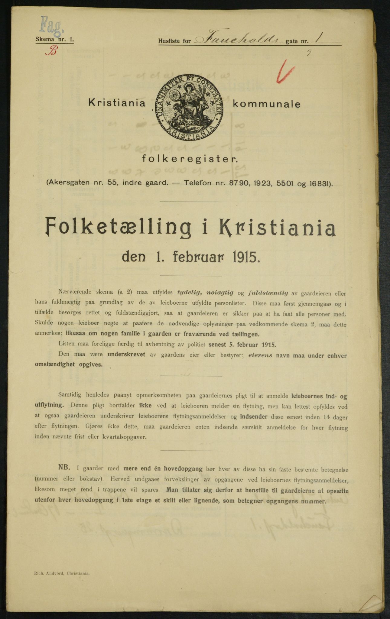 OBA, Municipal Census 1915 for Kristiania, 1915, p. 23230