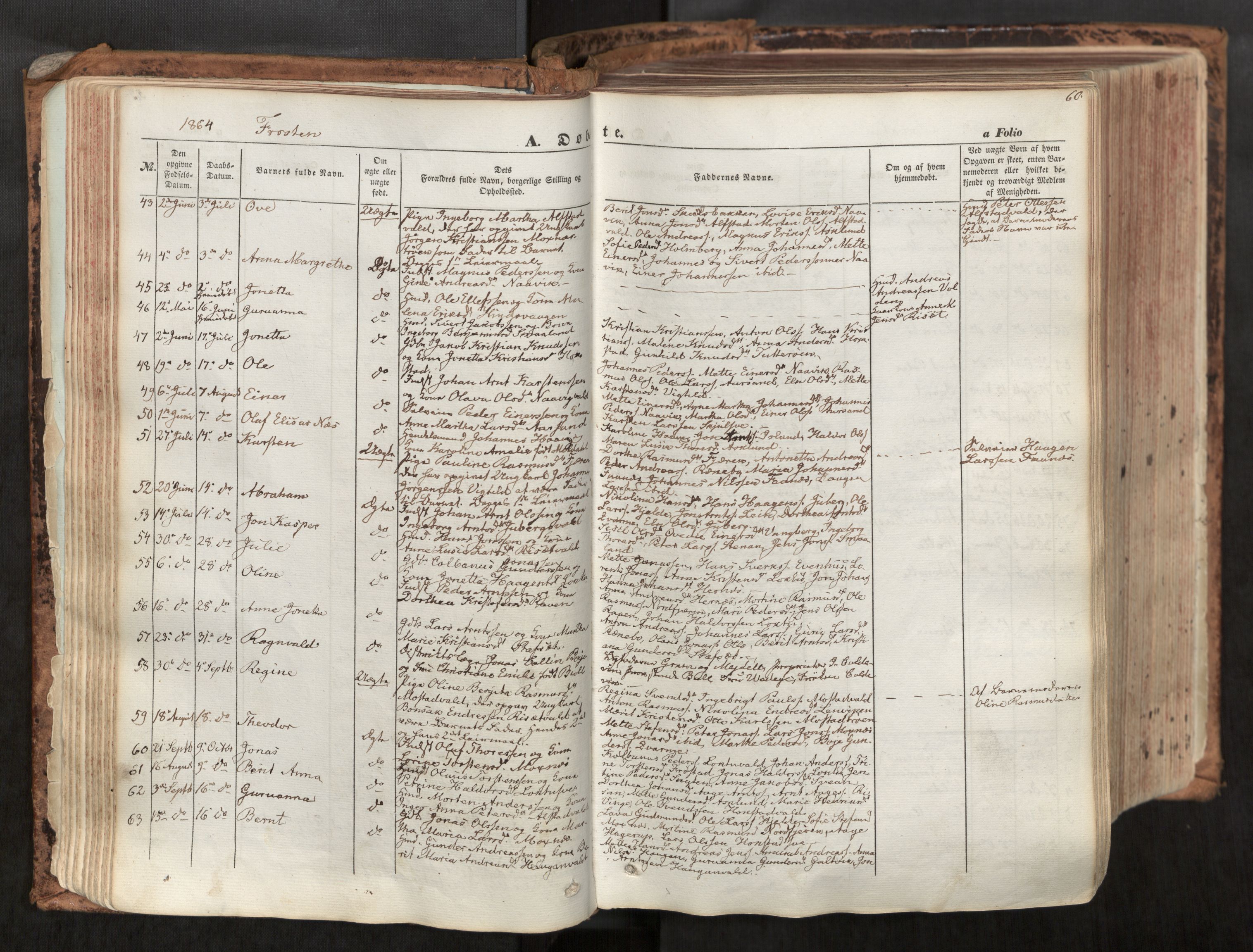 Ministerialprotokoller, klokkerbøker og fødselsregistre - Nord-Trøndelag, SAT/A-1458/713/L0116: Parish register (official) no. 713A07, 1850-1877, p. 60