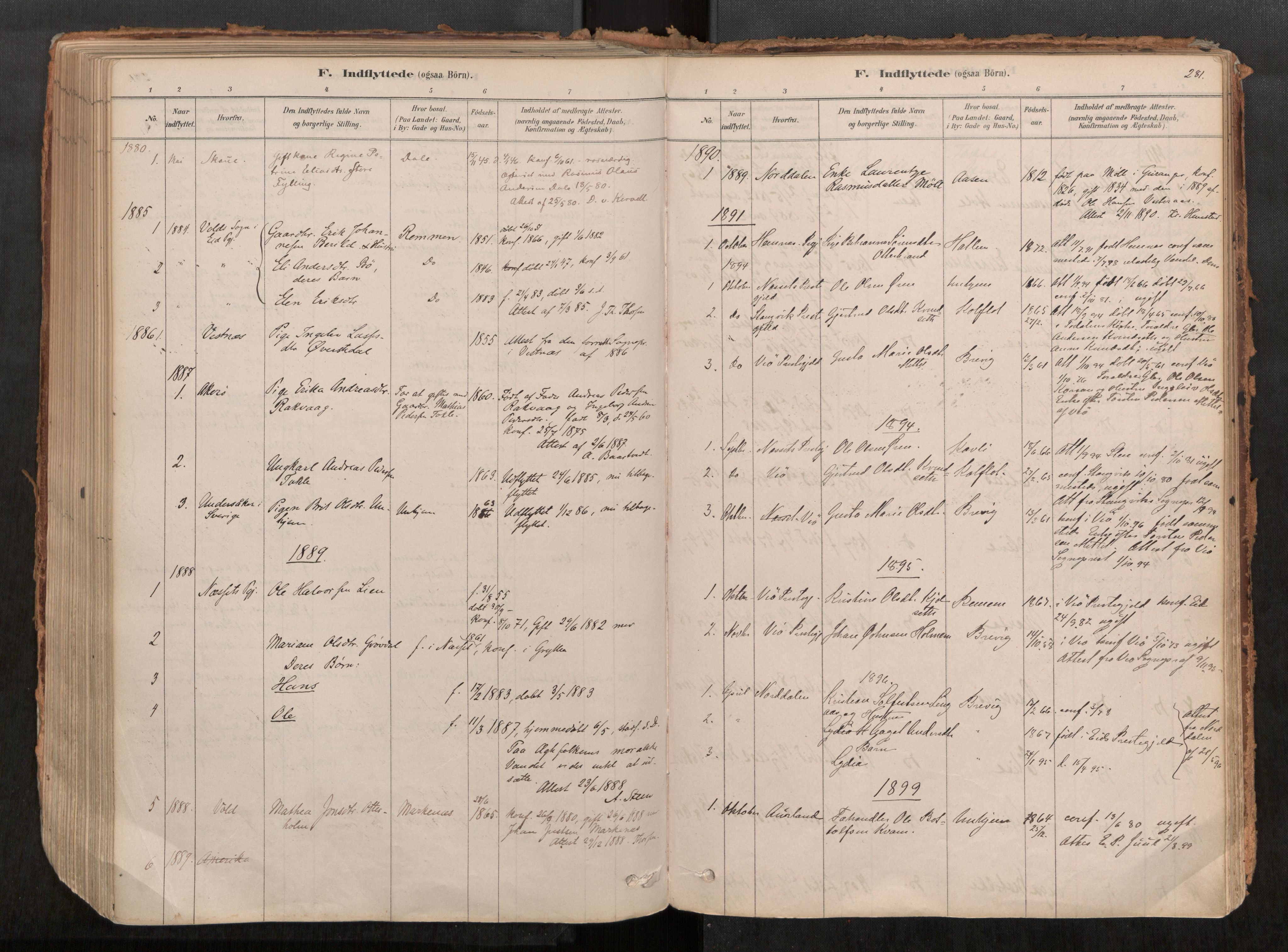 Ministerialprotokoller, klokkerbøker og fødselsregistre - Møre og Romsdal, SAT/A-1454/545/L0594: Parish register (official) no. 545A03, 1878-1920, p. 281