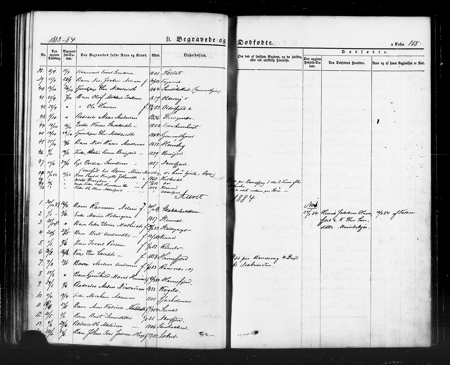 Hammerfest sokneprestkontor, AV/SATØ-S-1347/H/Ha/L0007.kirke: Parish register (official) no. 7, 1869-1884, p. 158