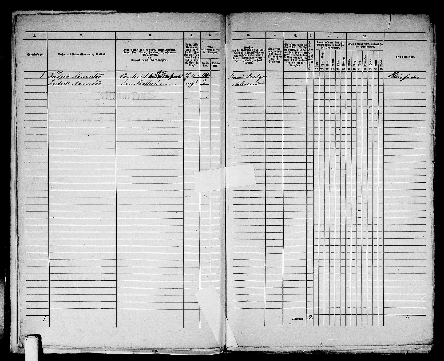 RA, 1865 census for Ålesund, 1865, p. 9