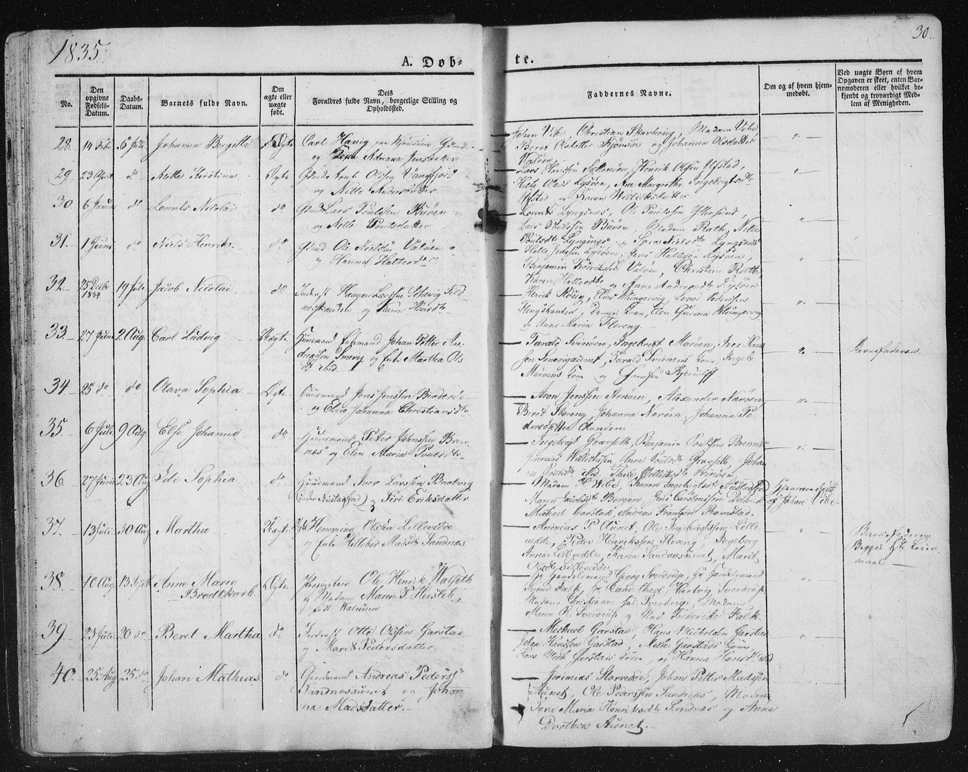 Ministerialprotokoller, klokkerbøker og fødselsregistre - Nord-Trøndelag, AV/SAT-A-1458/784/L0669: Parish register (official) no. 784A04, 1829-1859, p. 30