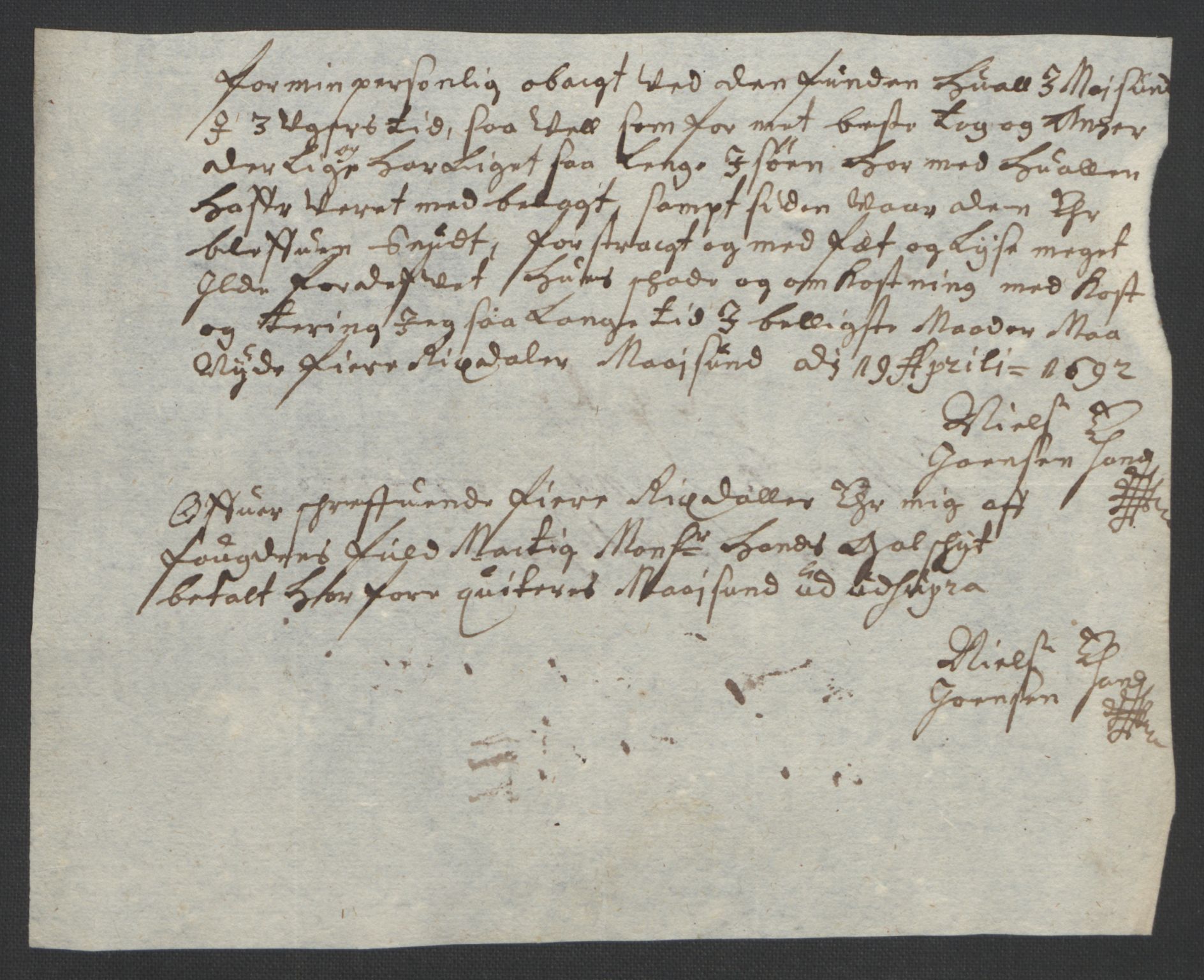 Rentekammeret inntil 1814, Reviderte regnskaper, Fogderegnskap, AV/RA-EA-4092/R57/L3849: Fogderegnskap Fosen, 1692-1693, p. 294