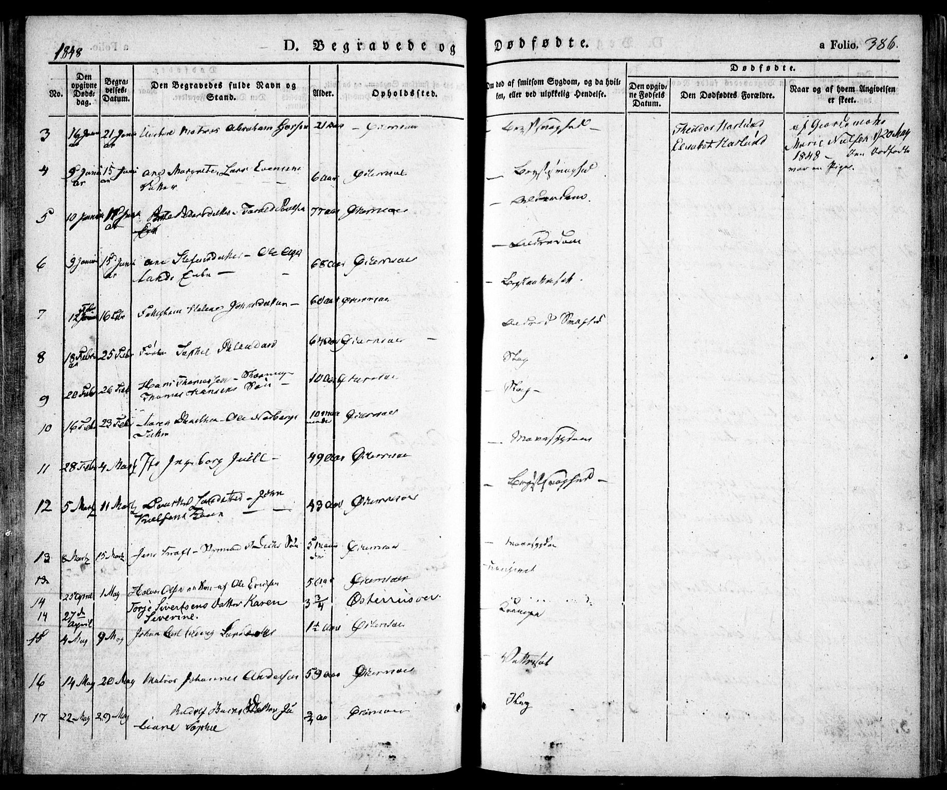 Risør sokneprestkontor, AV/SAK-1111-0035/F/Fa/L0003: Parish register (official) no. A 3, 1838-1864, p. 386