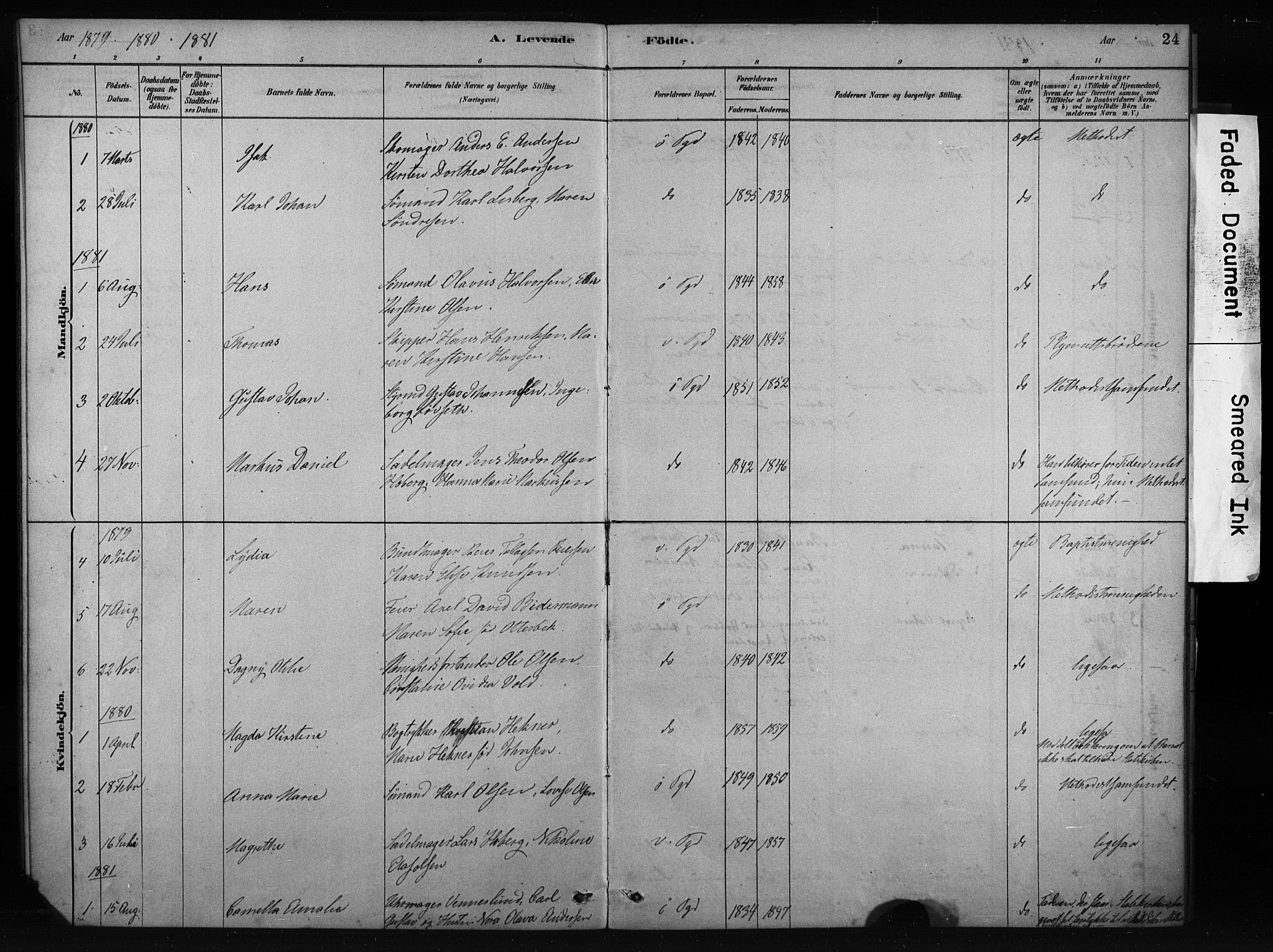 Porsgrunn kirkebøker , SAKO/A-104/F/Fa/L0009: Parish register (official) no. 9, 1878-1923, p. 24