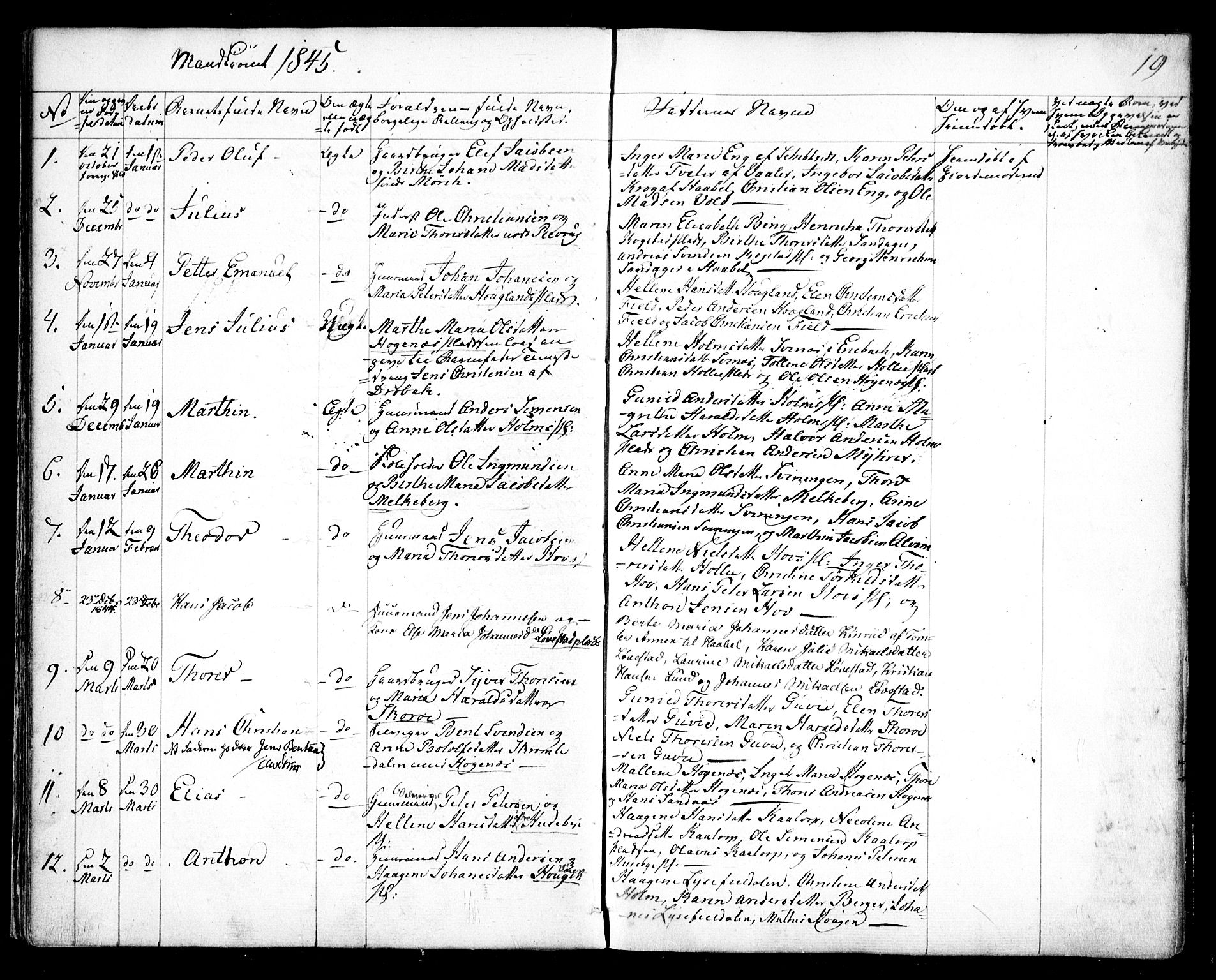 Spydeberg prestekontor Kirkebøker, SAO/A-10924/F/Fa/L0005: Parish register (official) no. I 5, 1842-1862, p. 19