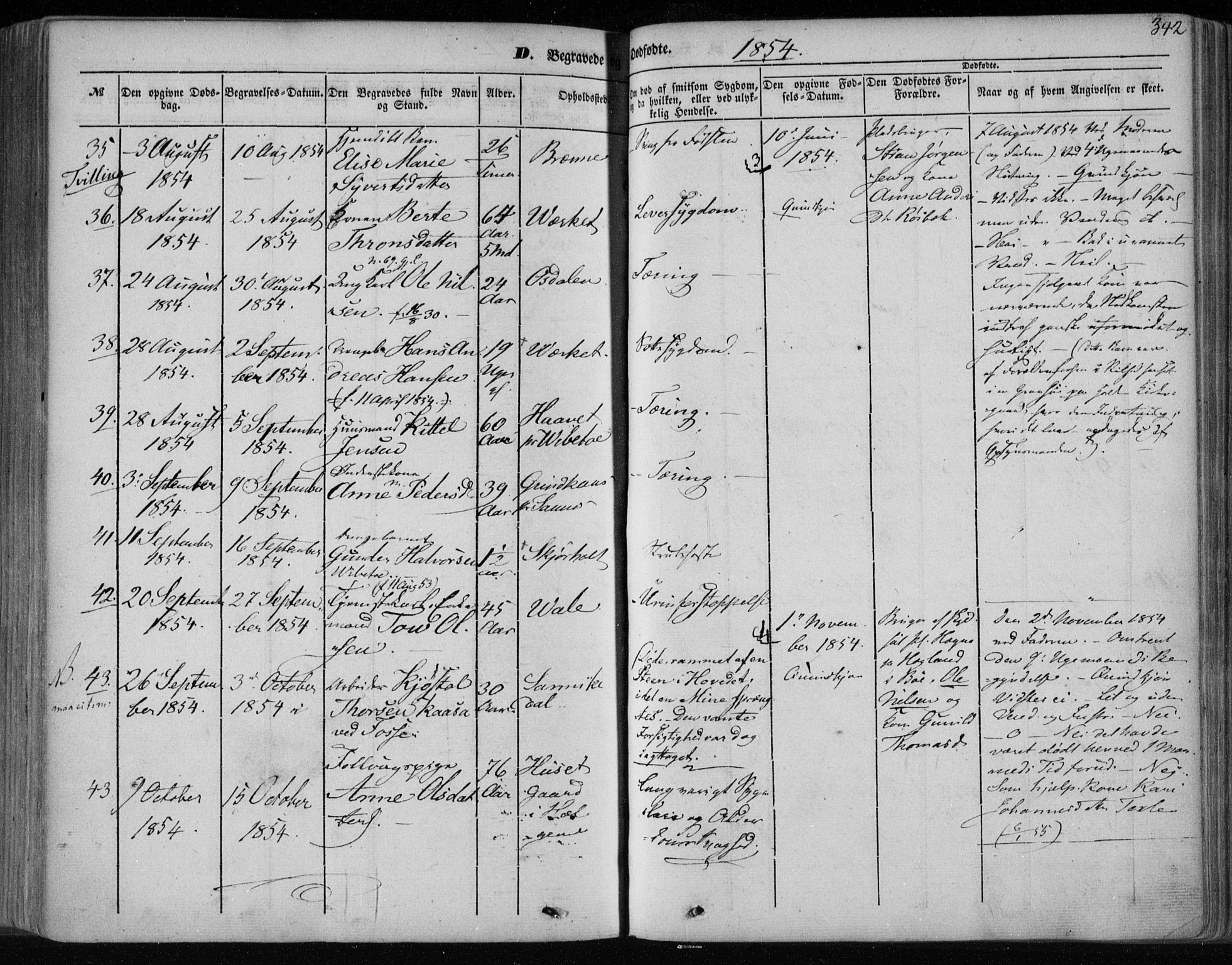 Holla kirkebøker, AV/SAKO-A-272/F/Fa/L0005: Parish register (official) no. 5, 1849-1860, p. 342