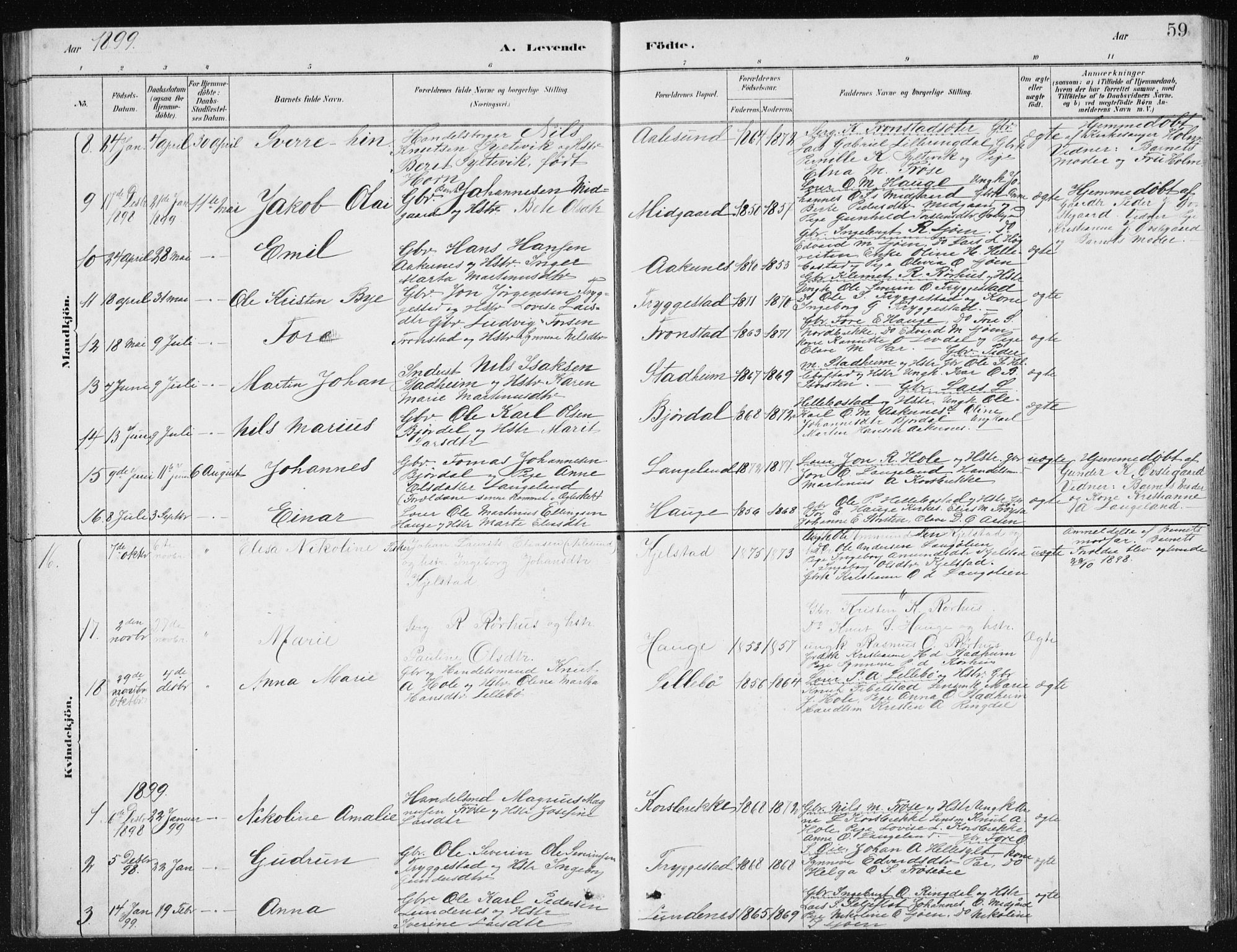 Ministerialprotokoller, klokkerbøker og fødselsregistre - Møre og Romsdal, AV/SAT-A-1454/517/L0230: Parish register (copy) no. 517C03, 1879-1912, p. 59