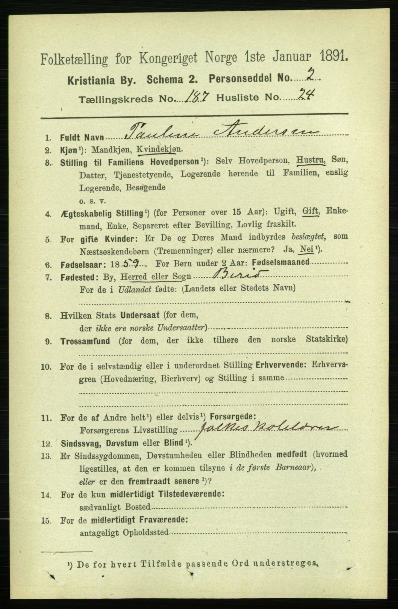 RA, 1891 census for 0301 Kristiania, 1891, p. 112245