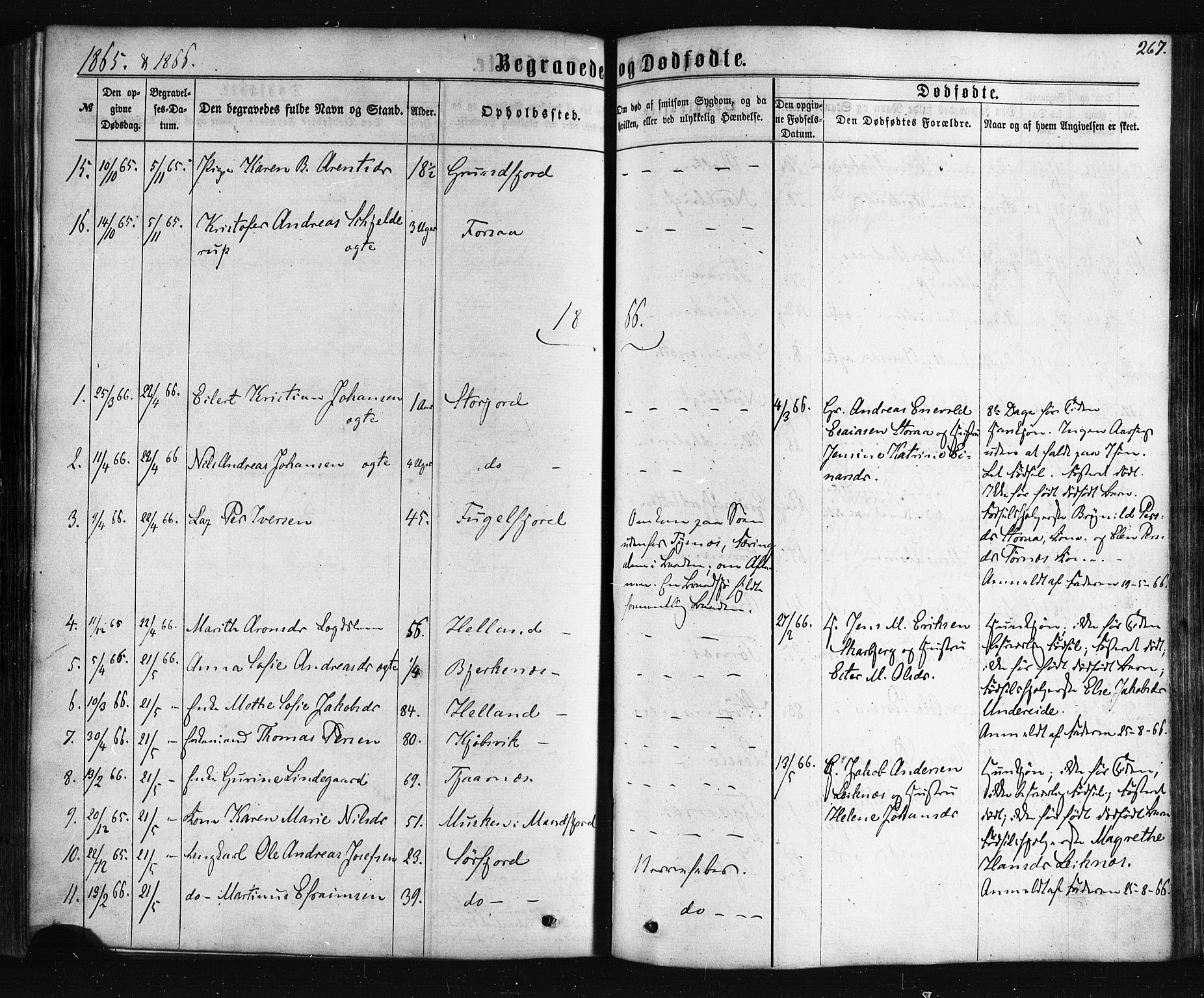 Ministerialprotokoller, klokkerbøker og fødselsregistre - Nordland, SAT/A-1459/861/L0867: Parish register (official) no. 861A02, 1864-1878, p. 267